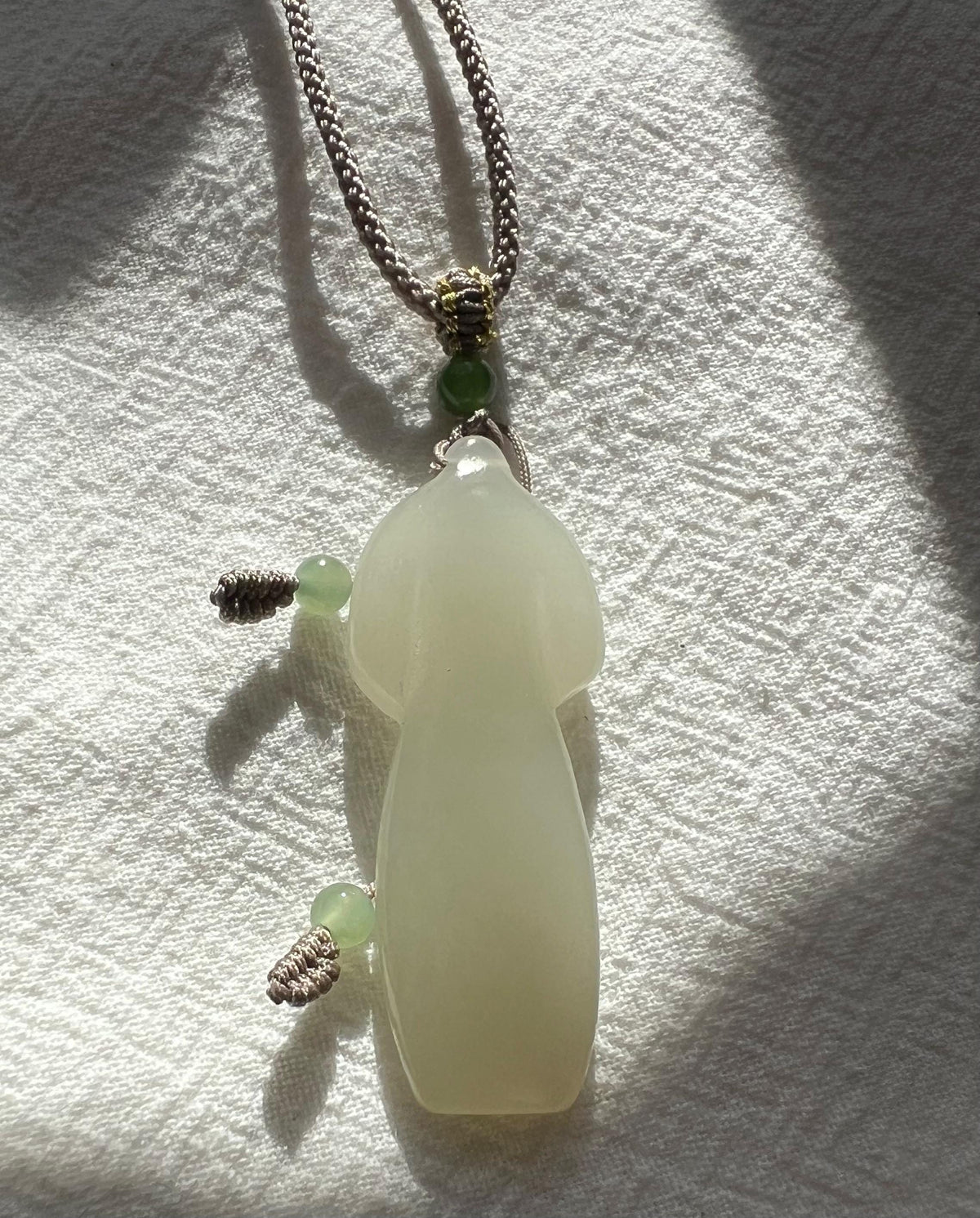 White Nephrite Qipao Pendant