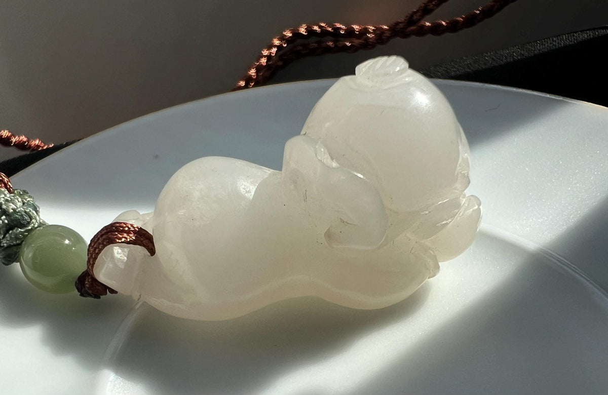 White Nephrite Lucky Child Pendant