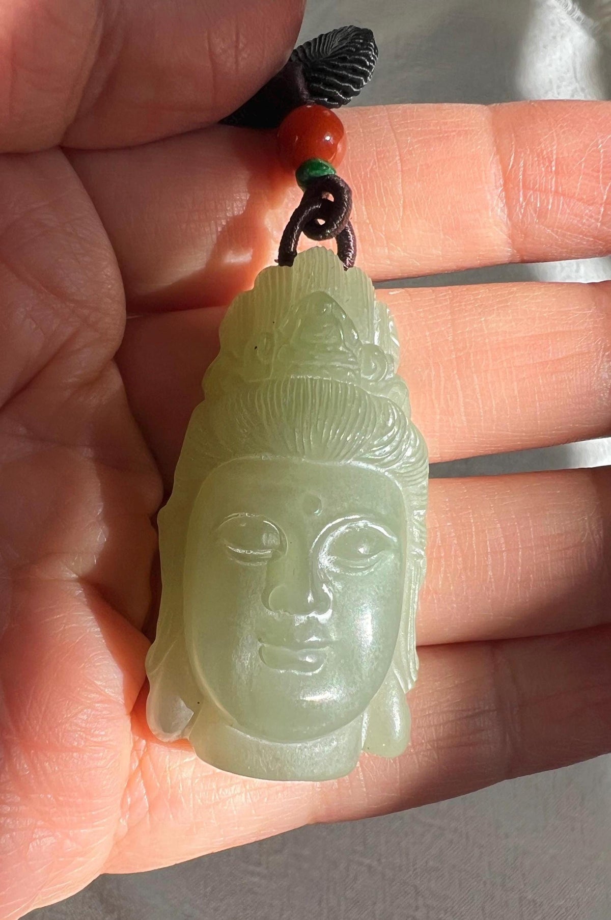 Nephrite Buddha Head Pendant