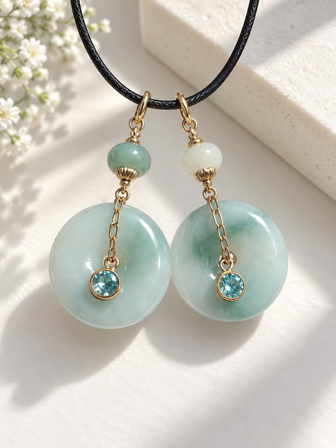 Jadeite Peace Donut Necklace