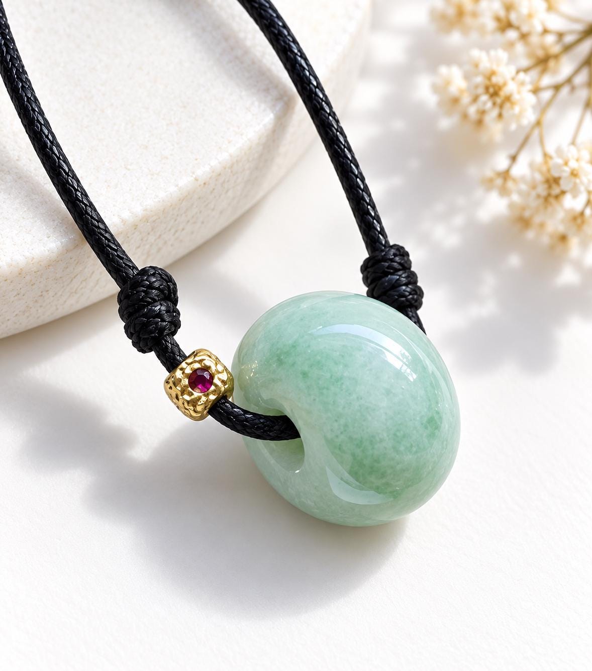Green Jadeite Lu Lu Tong Necklace