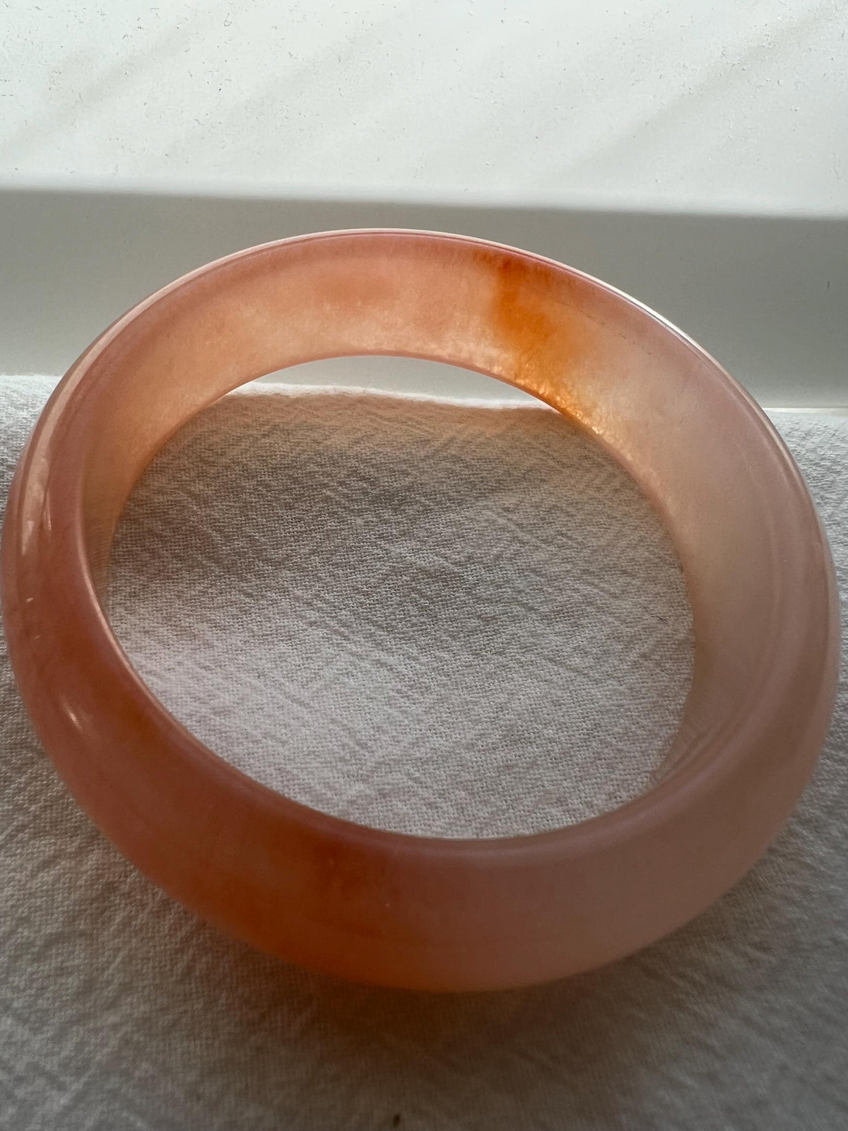 Golden Silk Jade (Jinsiyu) Bangle, 57 mm — product image 4