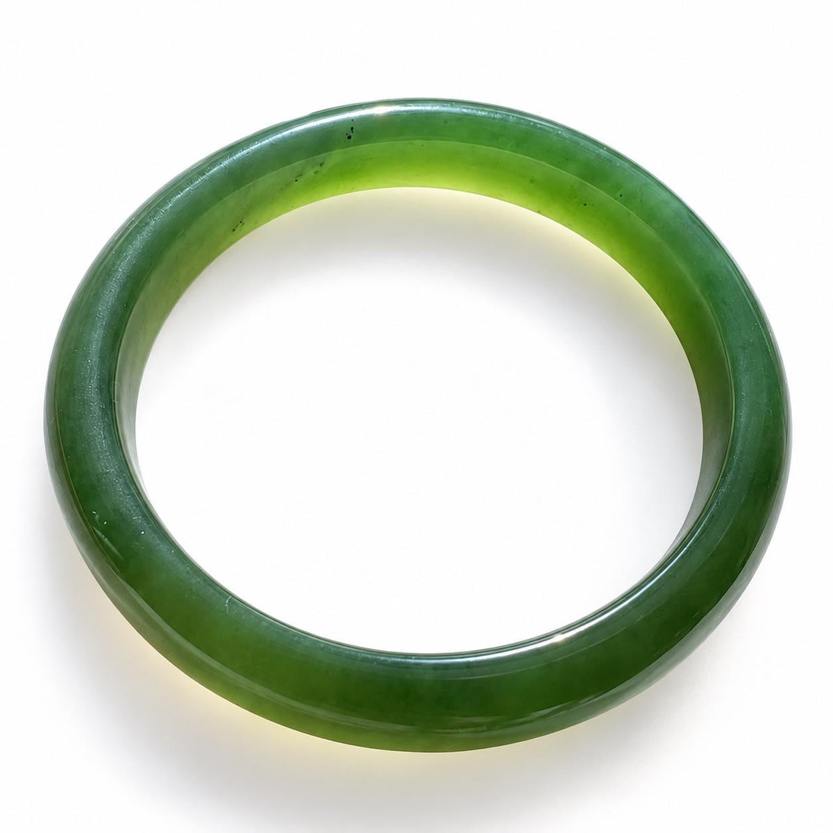 Slim Dark Green Nephrite Bangle, 56 mm