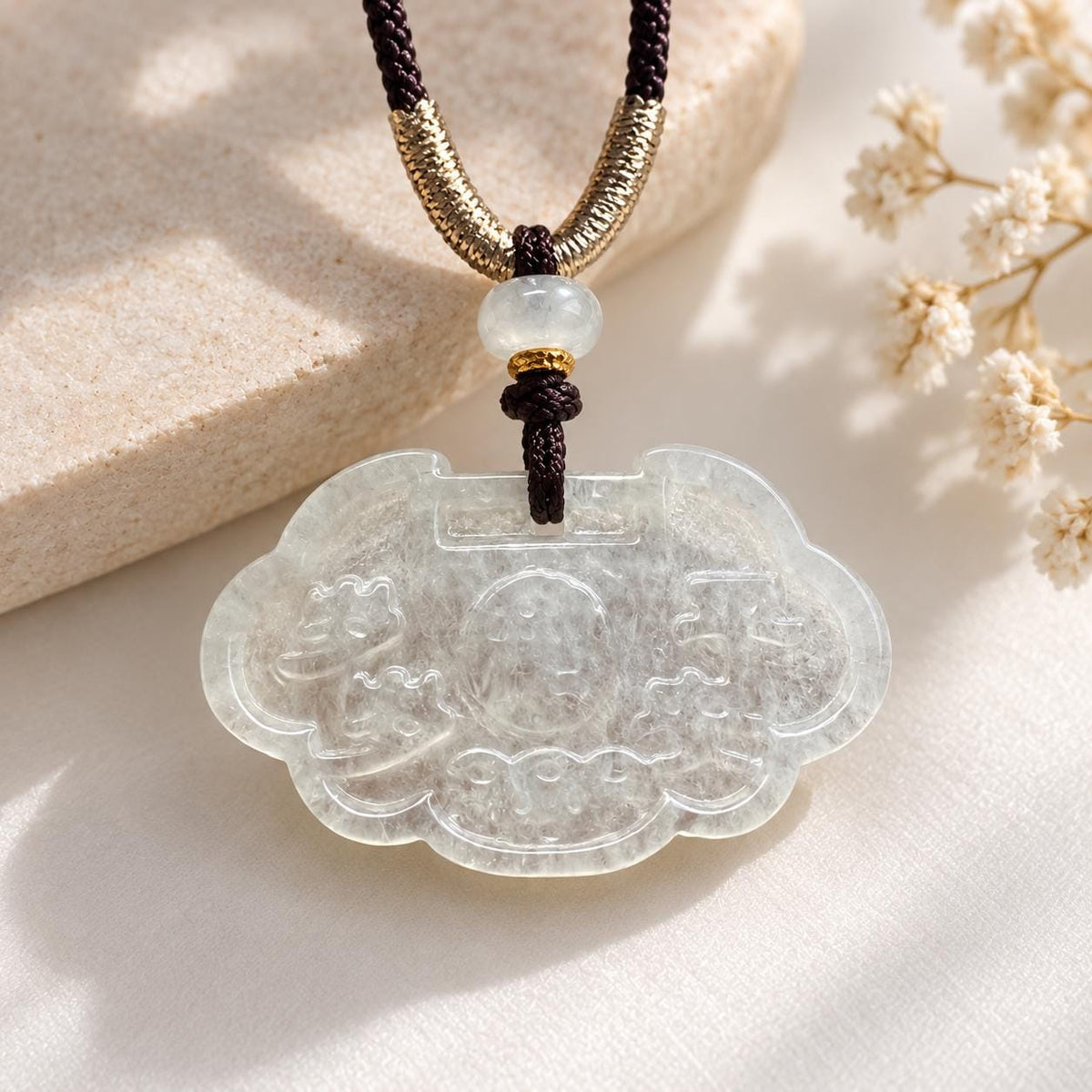 Icy Jadeite Blessing Pendant