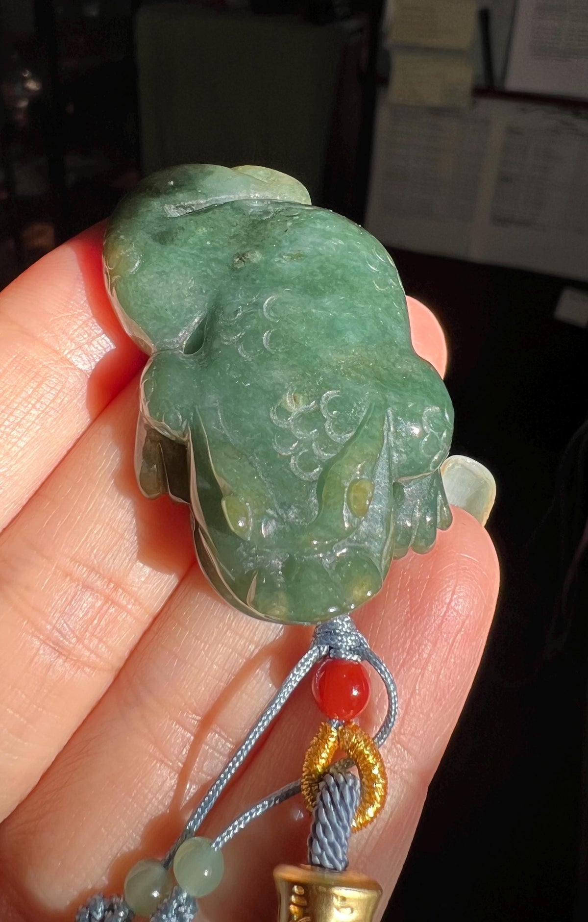 Green Jadeite Cicada Figurine
