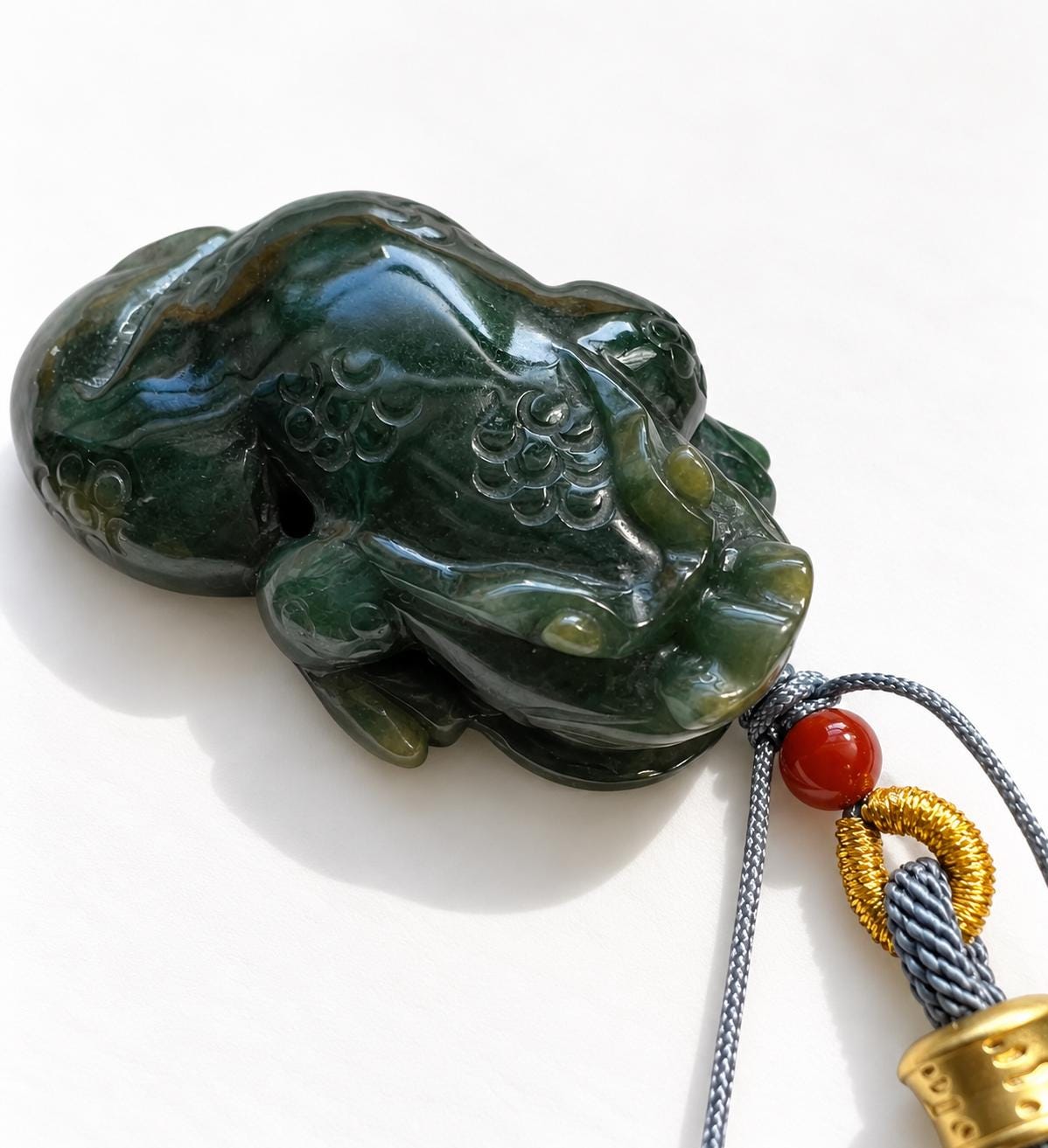 Green Jadeite Cicada Figurine