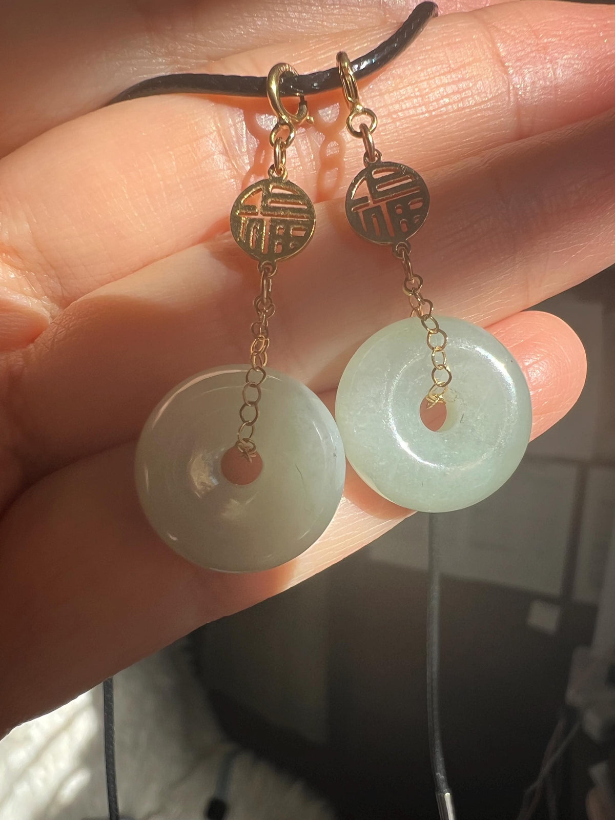 Green Jadeite Peace Donut Pendant