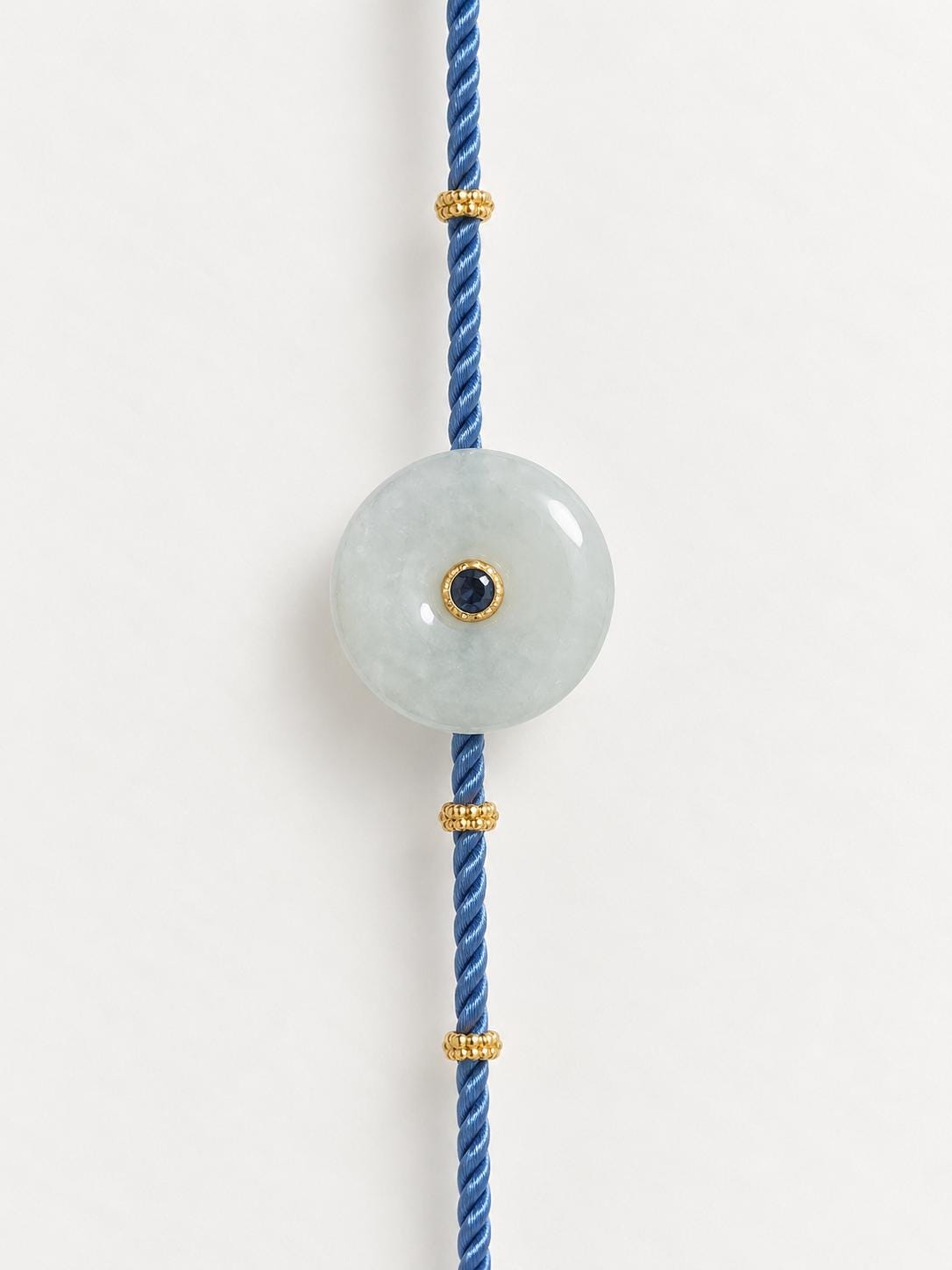 Jadeite Peace Donut Cord Bracelet