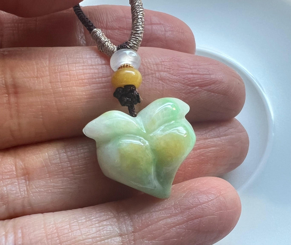 Tricolor Jadeite Longevity Peach Pendant