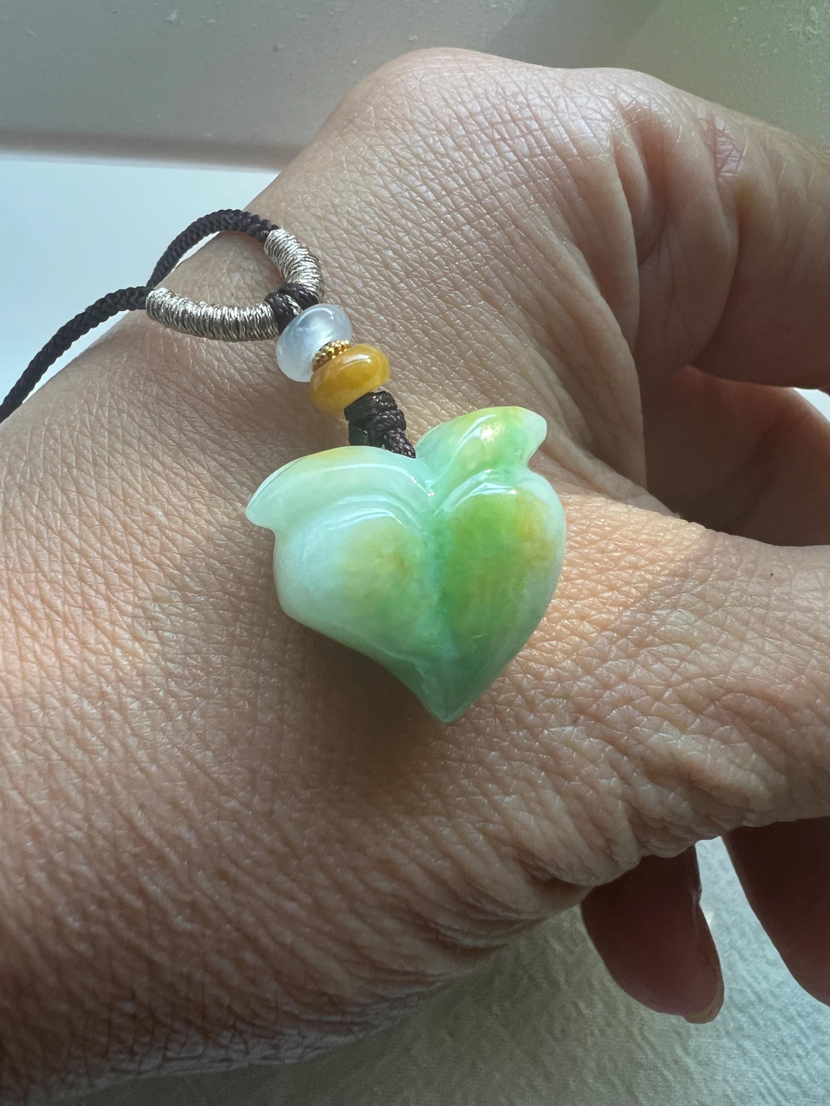 Tricolor Jadeite Longevity Peach Pendant