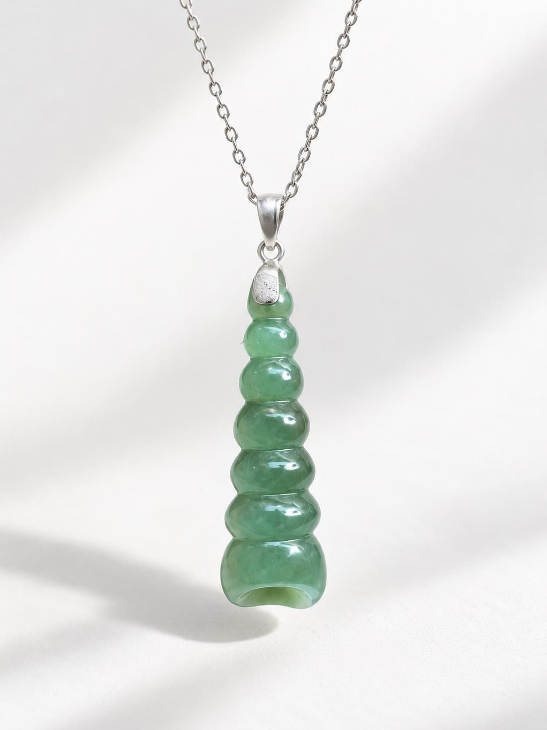 Jadeite Conch Shell Pendant