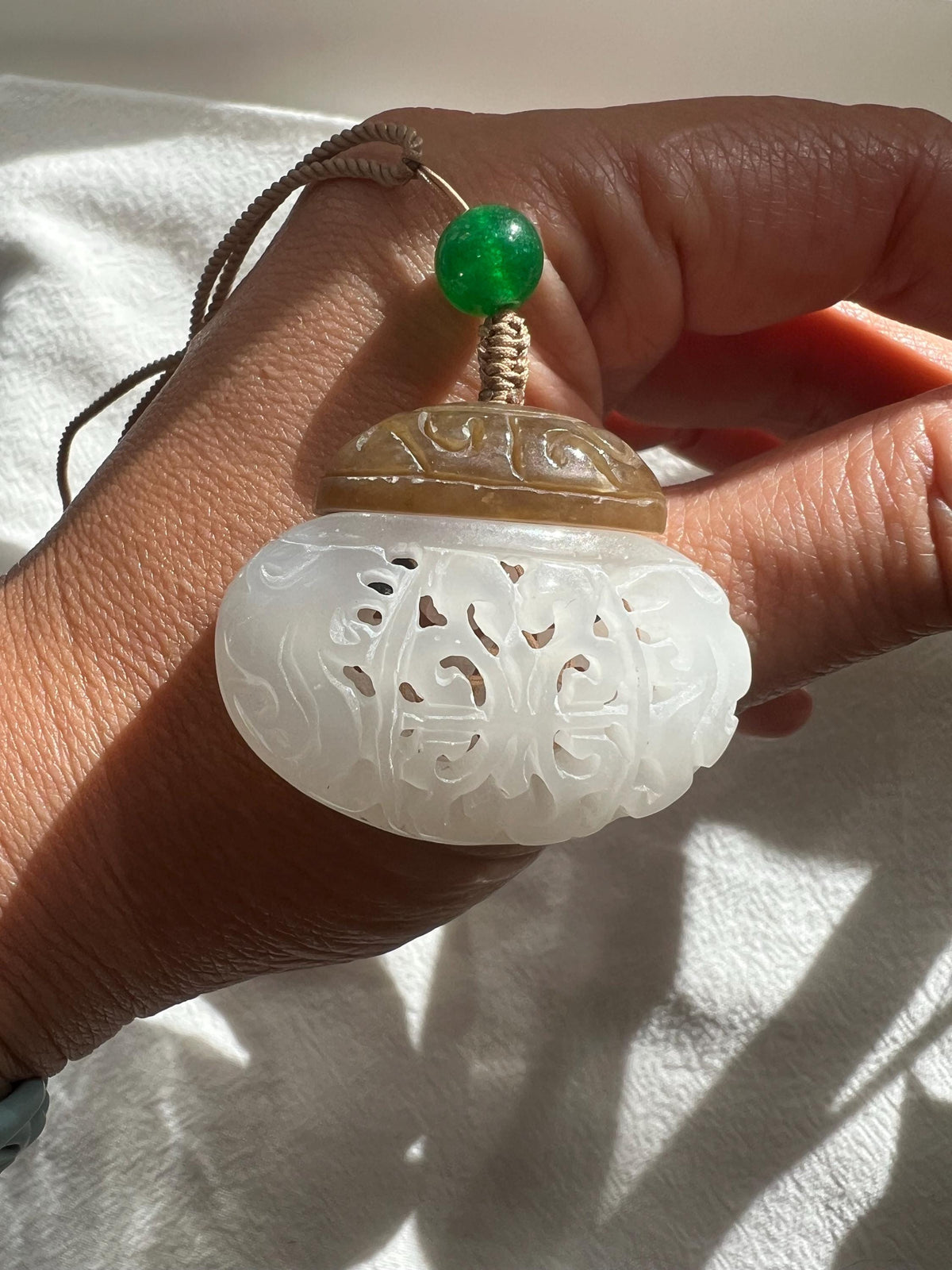 Carved Nephrite Fragrance Locket