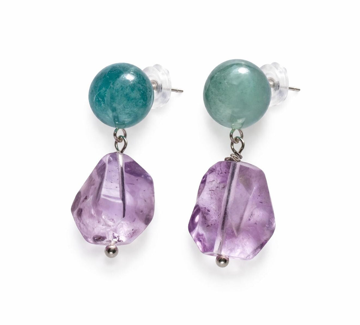 Apatite & Amethyst Convertible Earrings