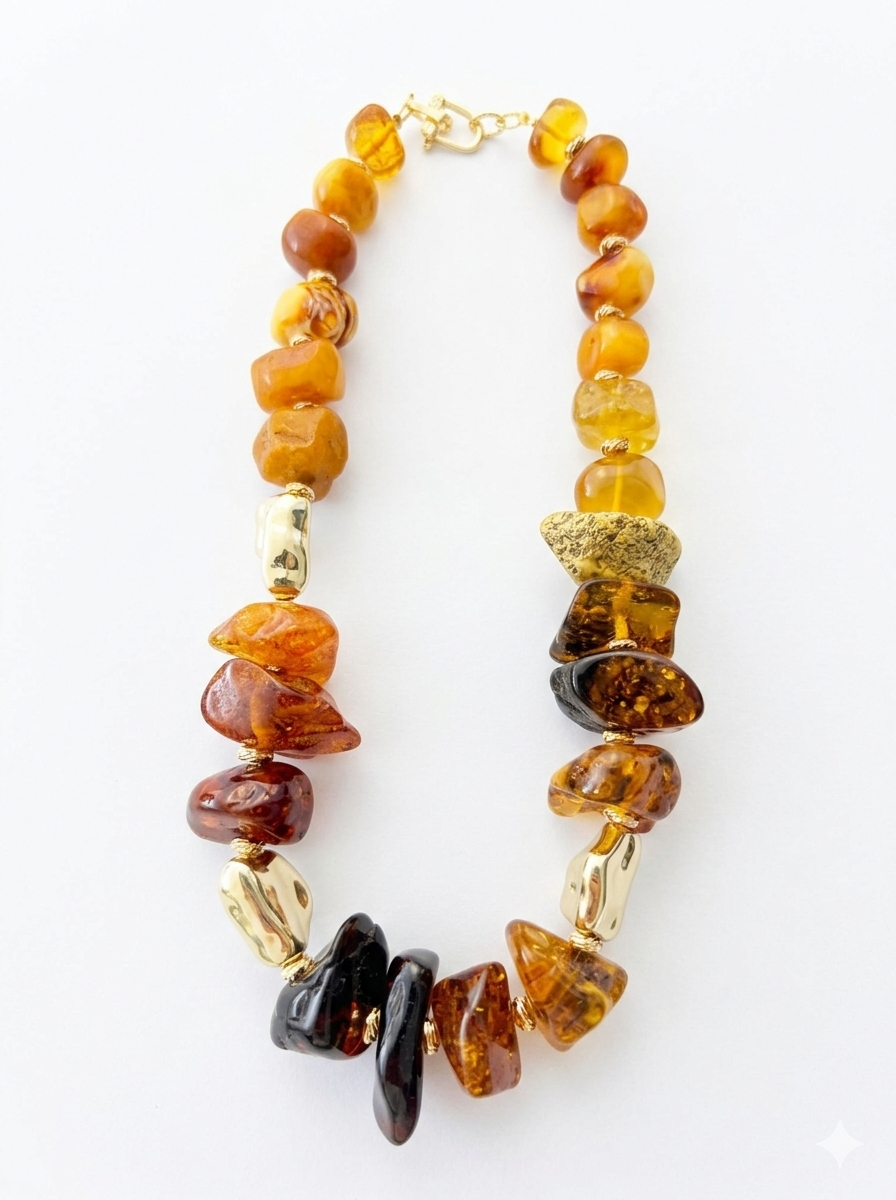Golden Amber Statement Necklace