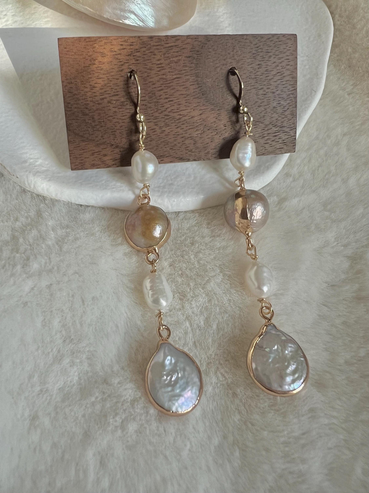 Baroque Freshwater Multicolor Pearl Earrings — product image 4