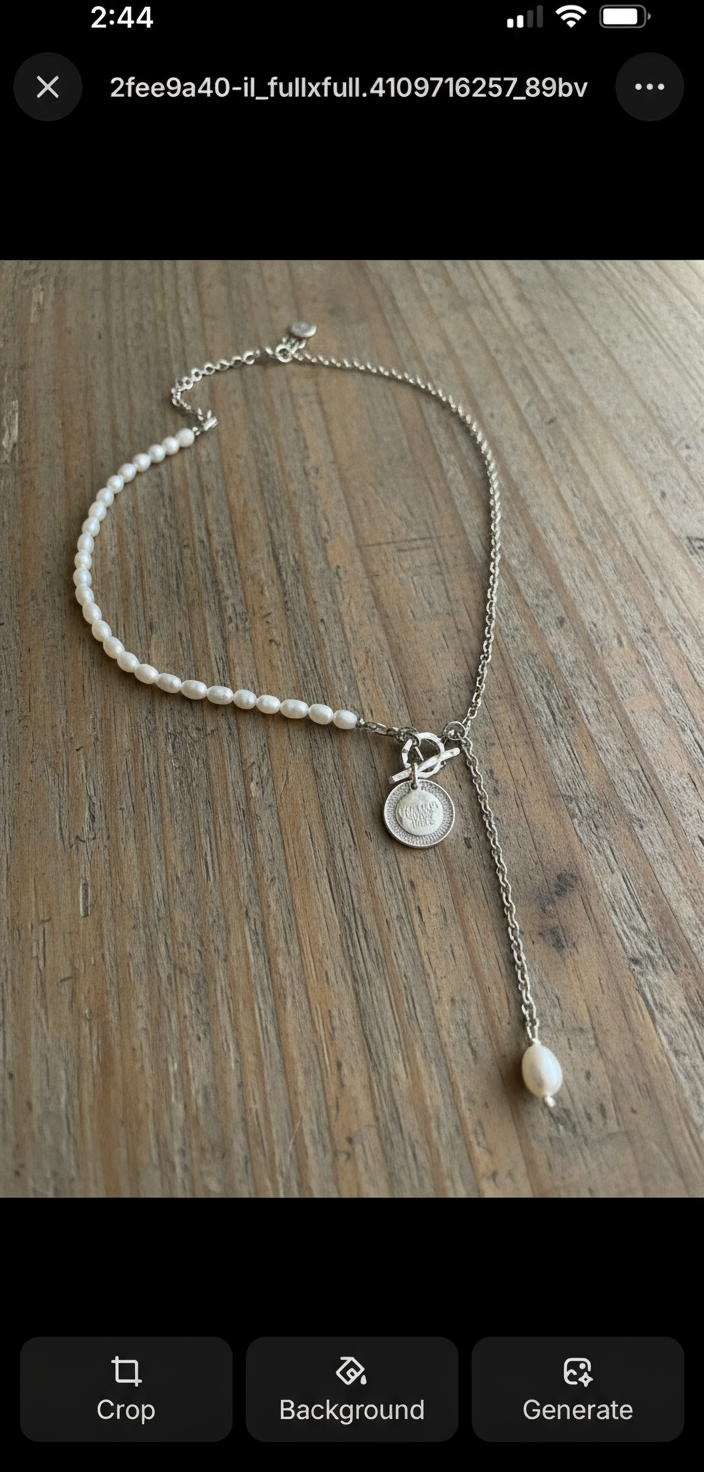 925 sterling silver freshwater pearl half chain dangle necklace. Real pearl statement necklace. Boho pearl necklace. Coin necklace