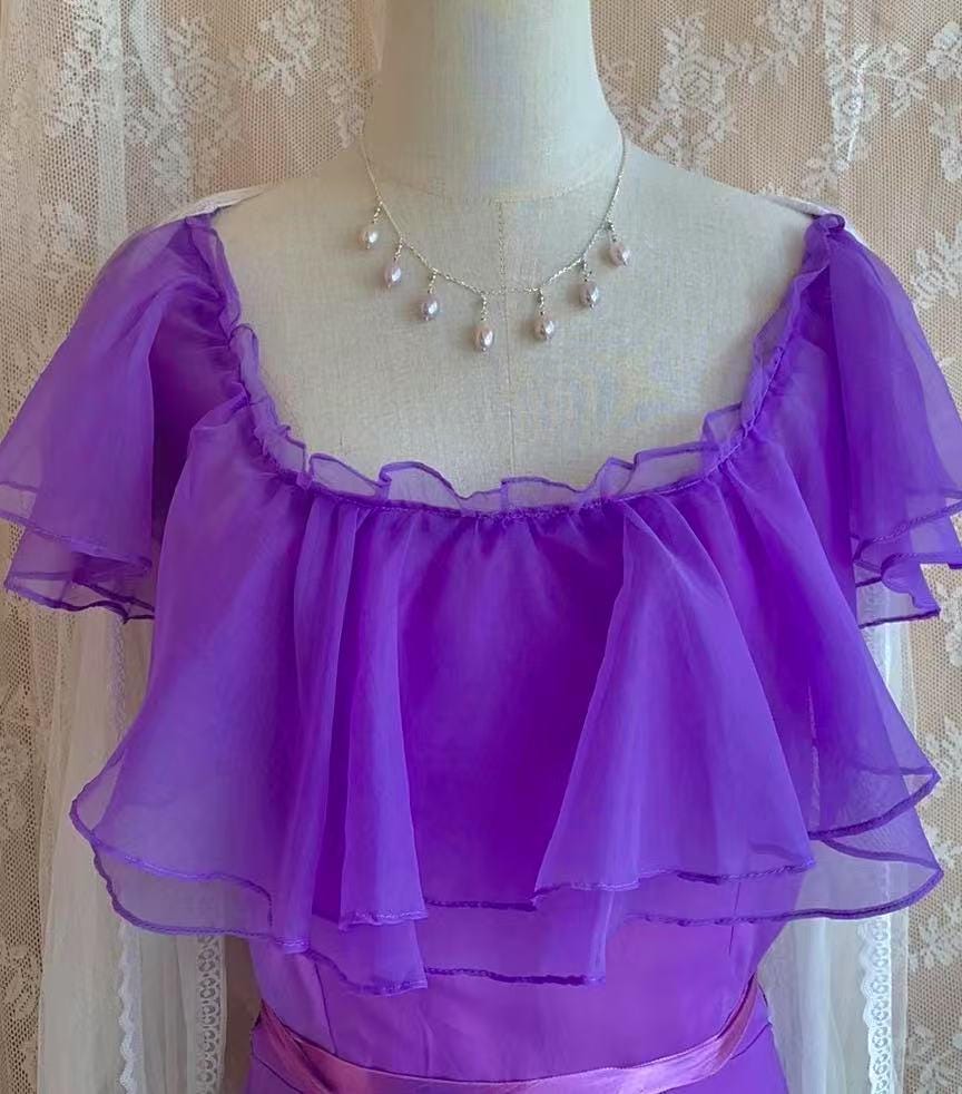 14K gold filled freshwater pearl France style lace necklace. Multiple-Layered dangle pearl necklace. Wedding necklace. Bridal necklace.