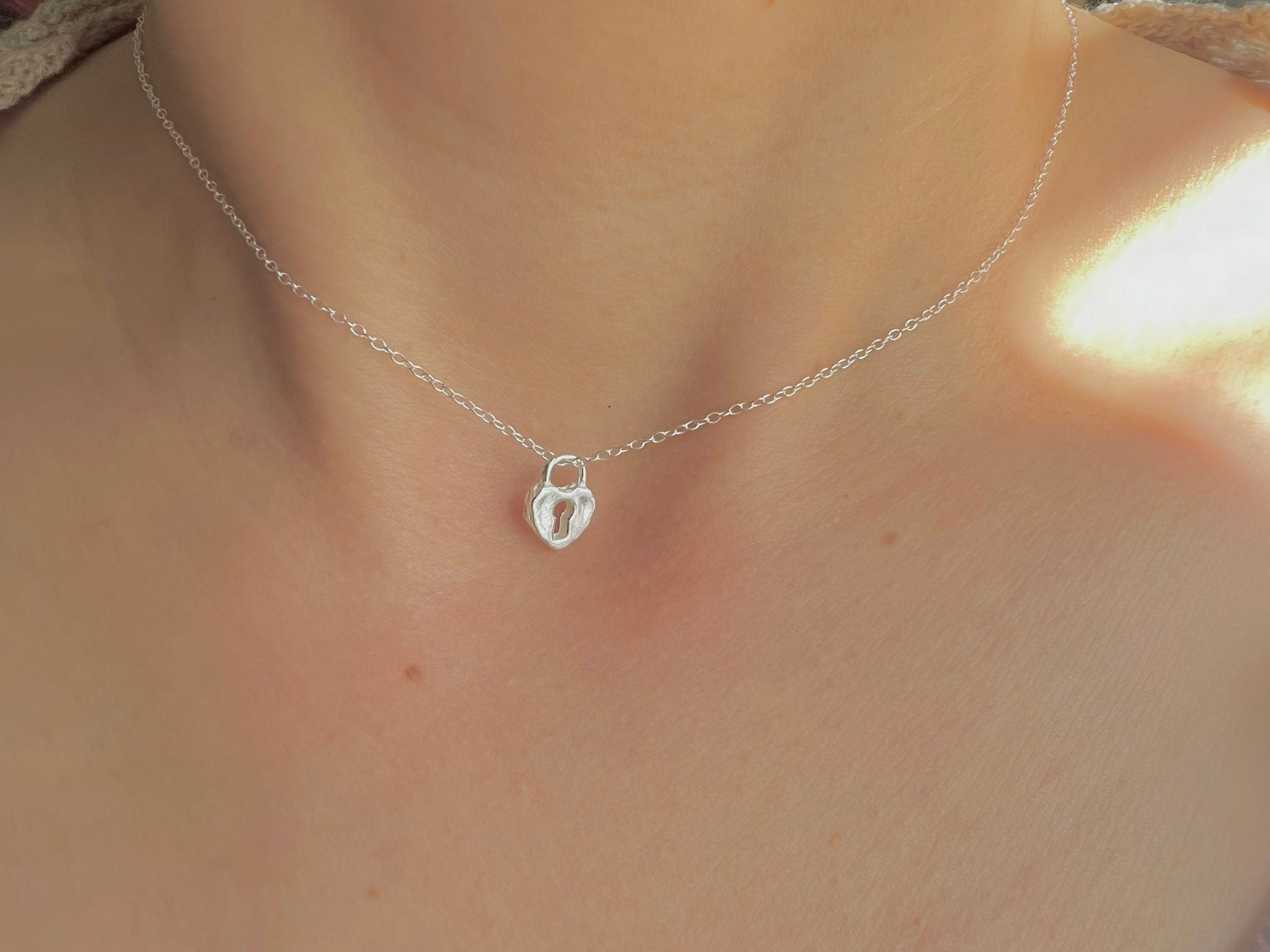 925 sterling sliver Key lock bracelet/necklace. Love lock and key necklace. Sterling Silver minimalist necklace. Contemporary Design.
