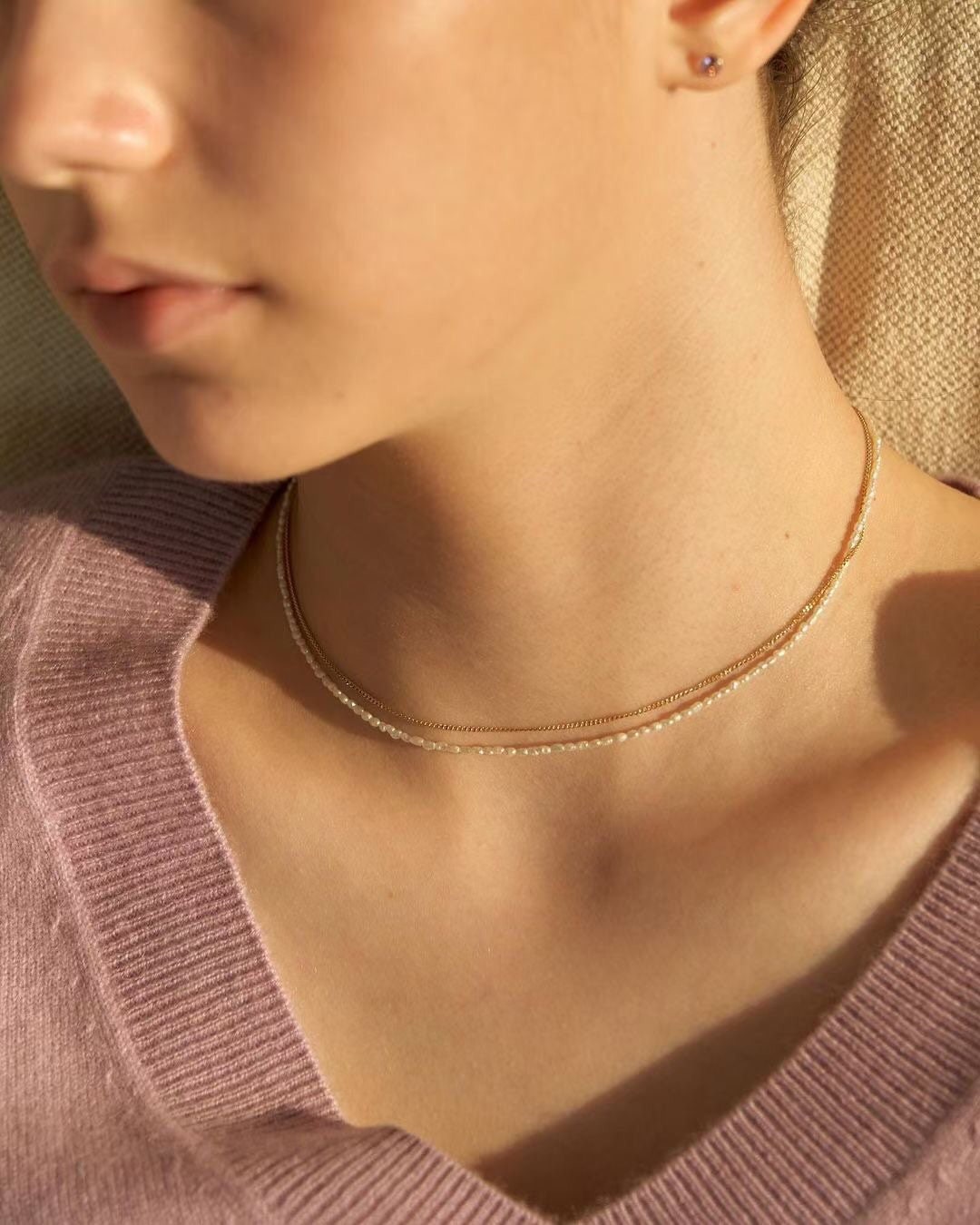 14K gold filled Layered tiny Genuine pearl elegant bracelet. stacking bracelet. Dainty bracelet. Minimalist bracelet. Gift for her.