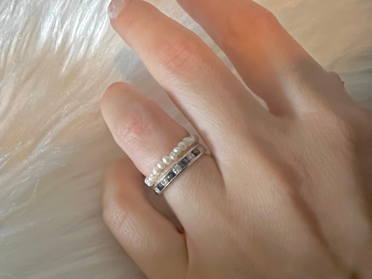 14K gold filled tiny freshwater pearl dainty ring. Delicate pearl ring. Thin ring. Mini ring. Elegant ring. Stacking ring.