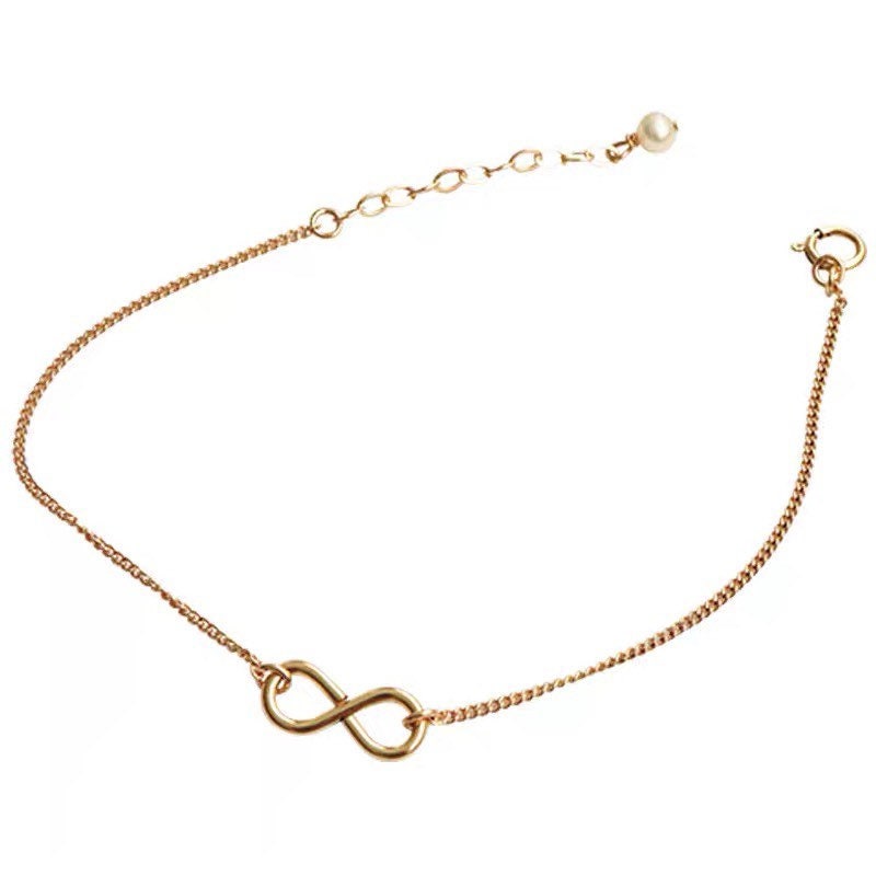 14K gold filled infinity necklace. Adjustable necklace. Minimalist necklace. Delicate necklace. 925 sterling sliver.