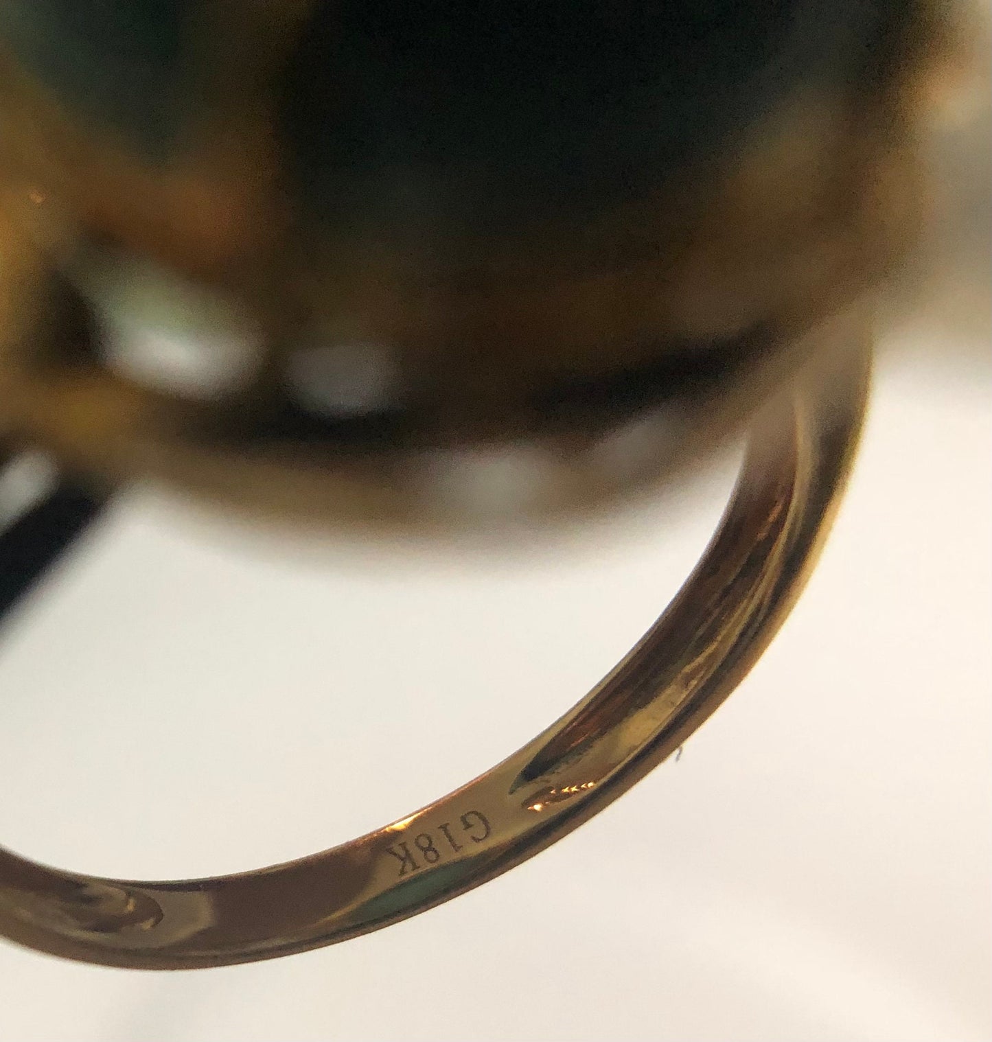 18K solid gold natural turquoise oval  ring. Turquoise ring. December Brithstone. Solid 18K Gold Turquoise ring.