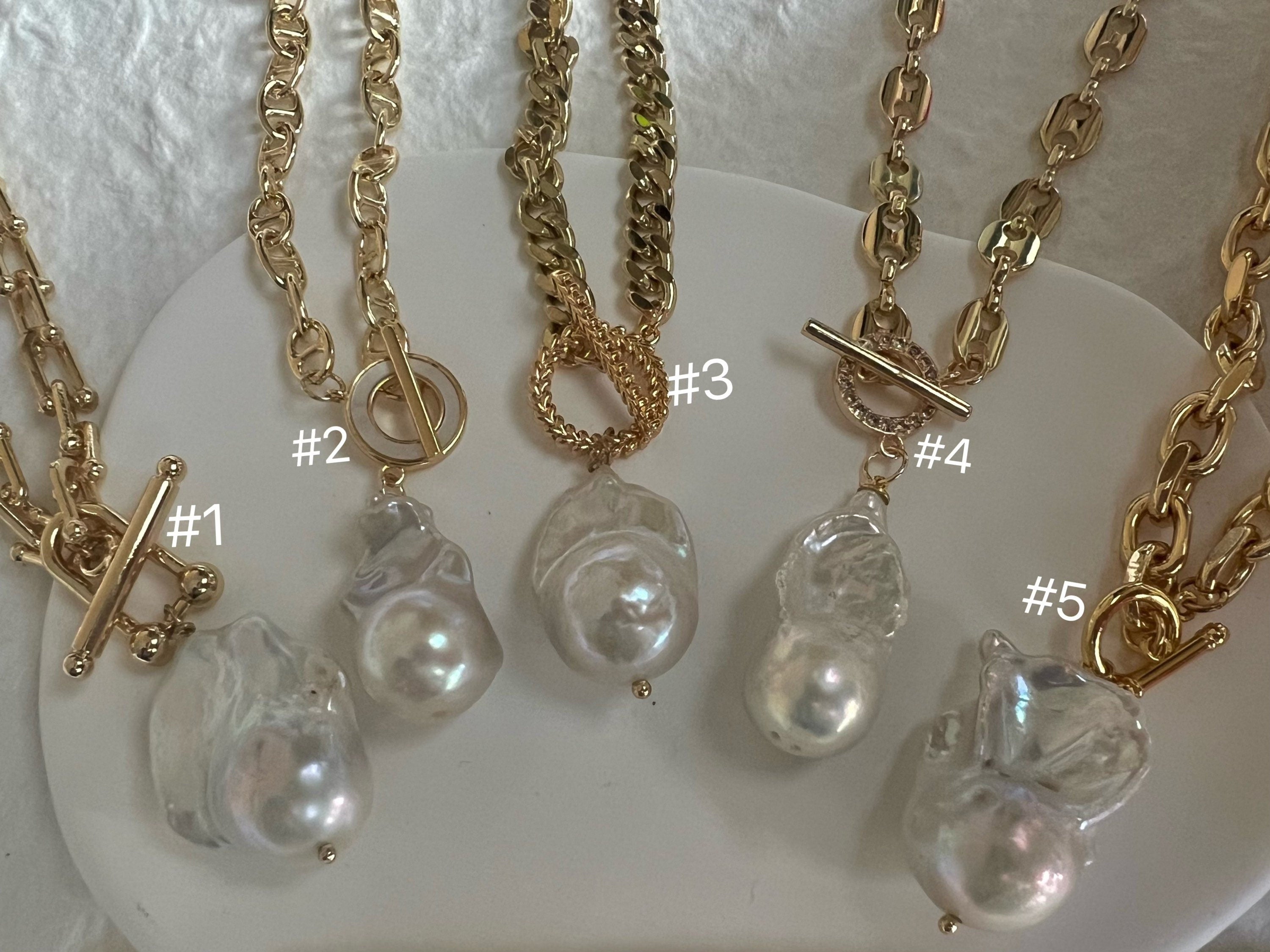 High quality freshwater Baroque chunky necklace.  Freshwater Pearl  Necklace. Fireball necklace.