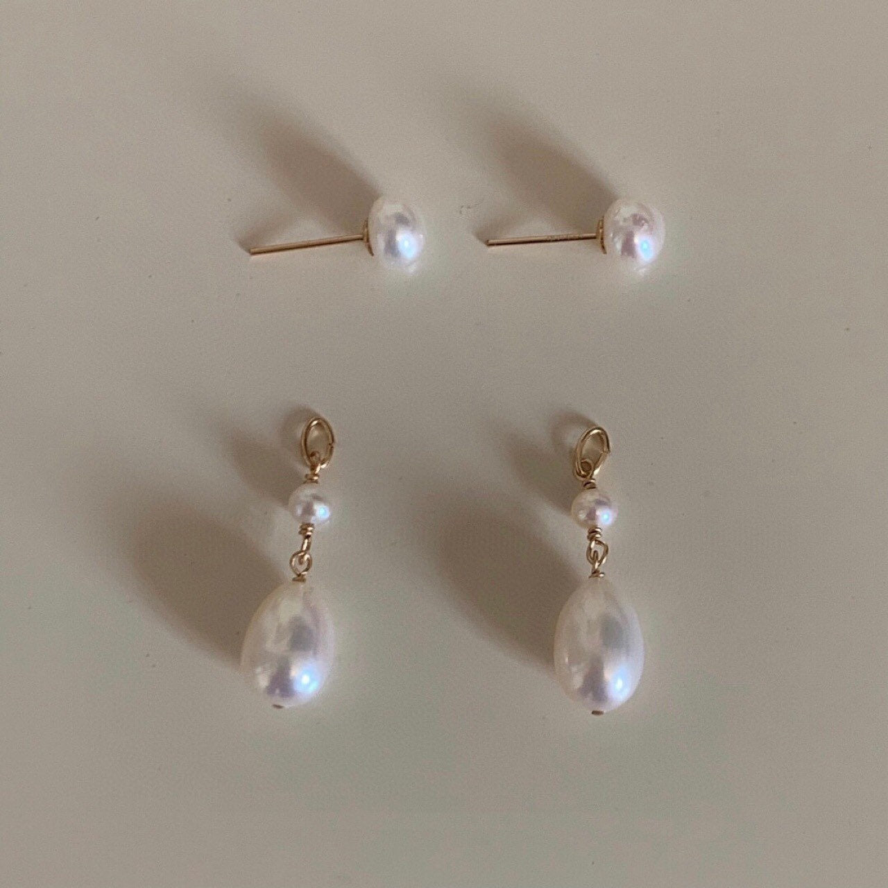 Two ways wearing freshwater pearl clip-on earring. Multi-Pearl earring. Comfortable Non pierced ear clip. Bridal earring. Gift for her