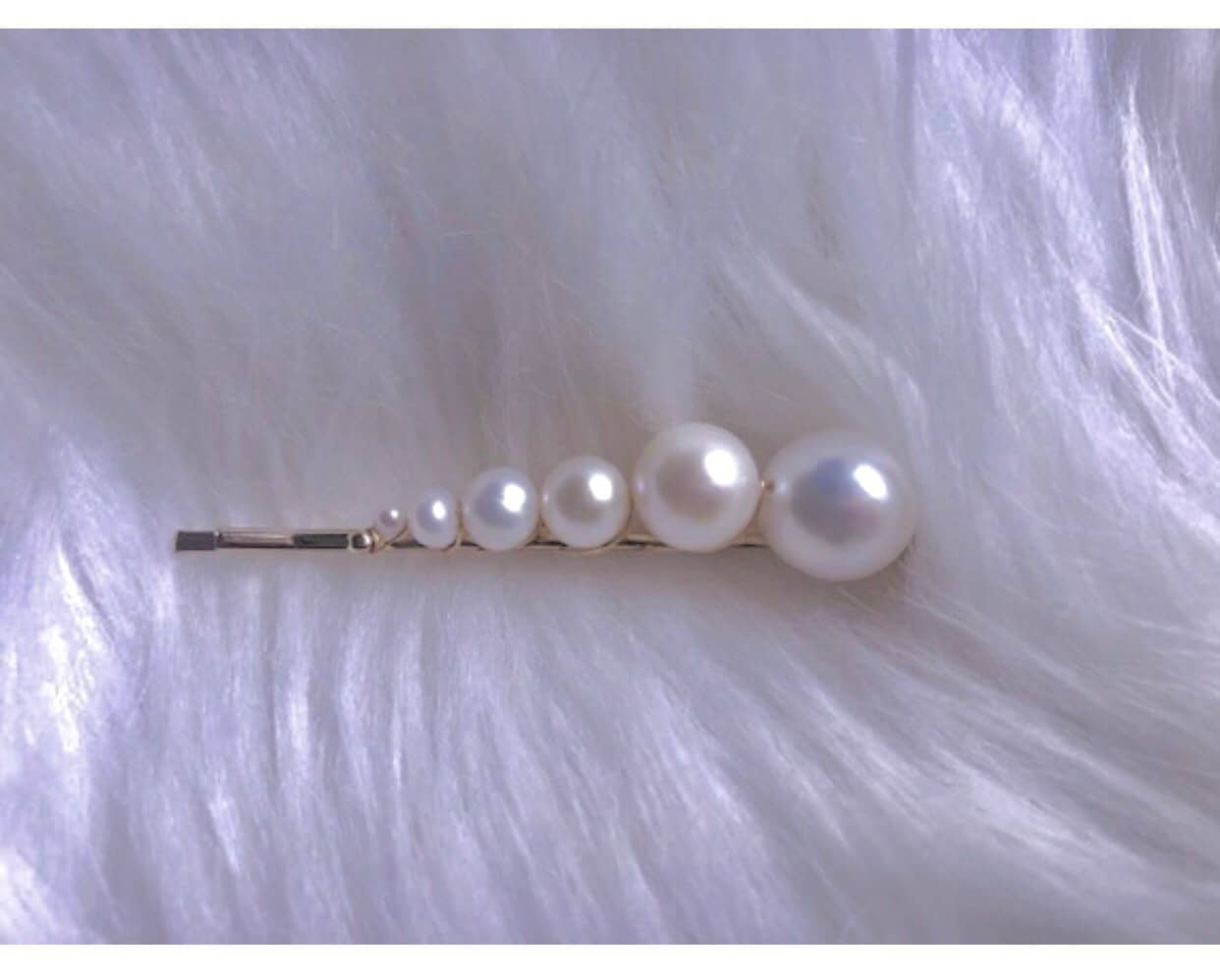 Genuine freshwater pearl hair clip. Pearl barrette clip. Pearl hair clasp. Hair slides. Wedding hair accessories