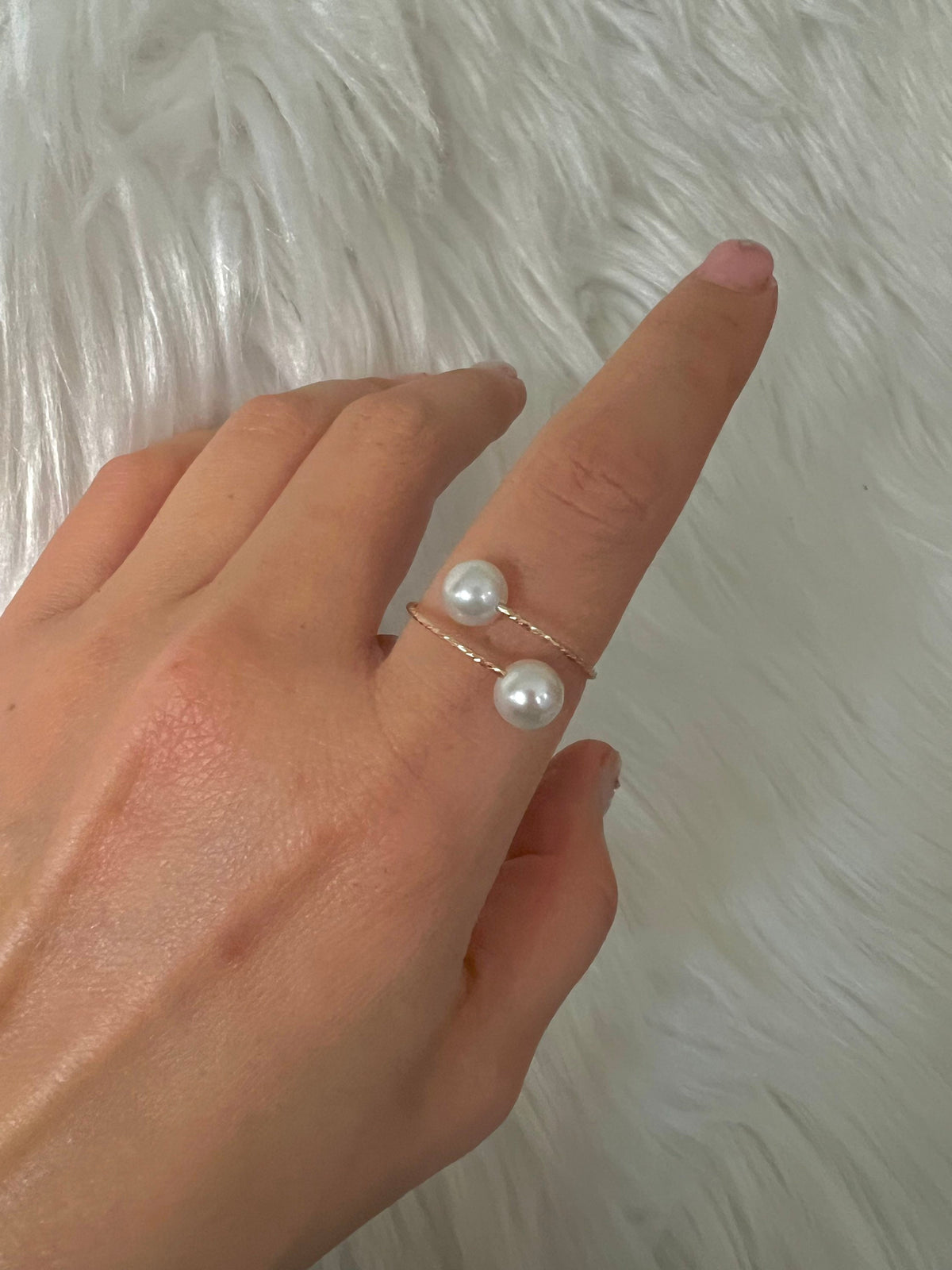 Double Freshwater Pearl Open Ring