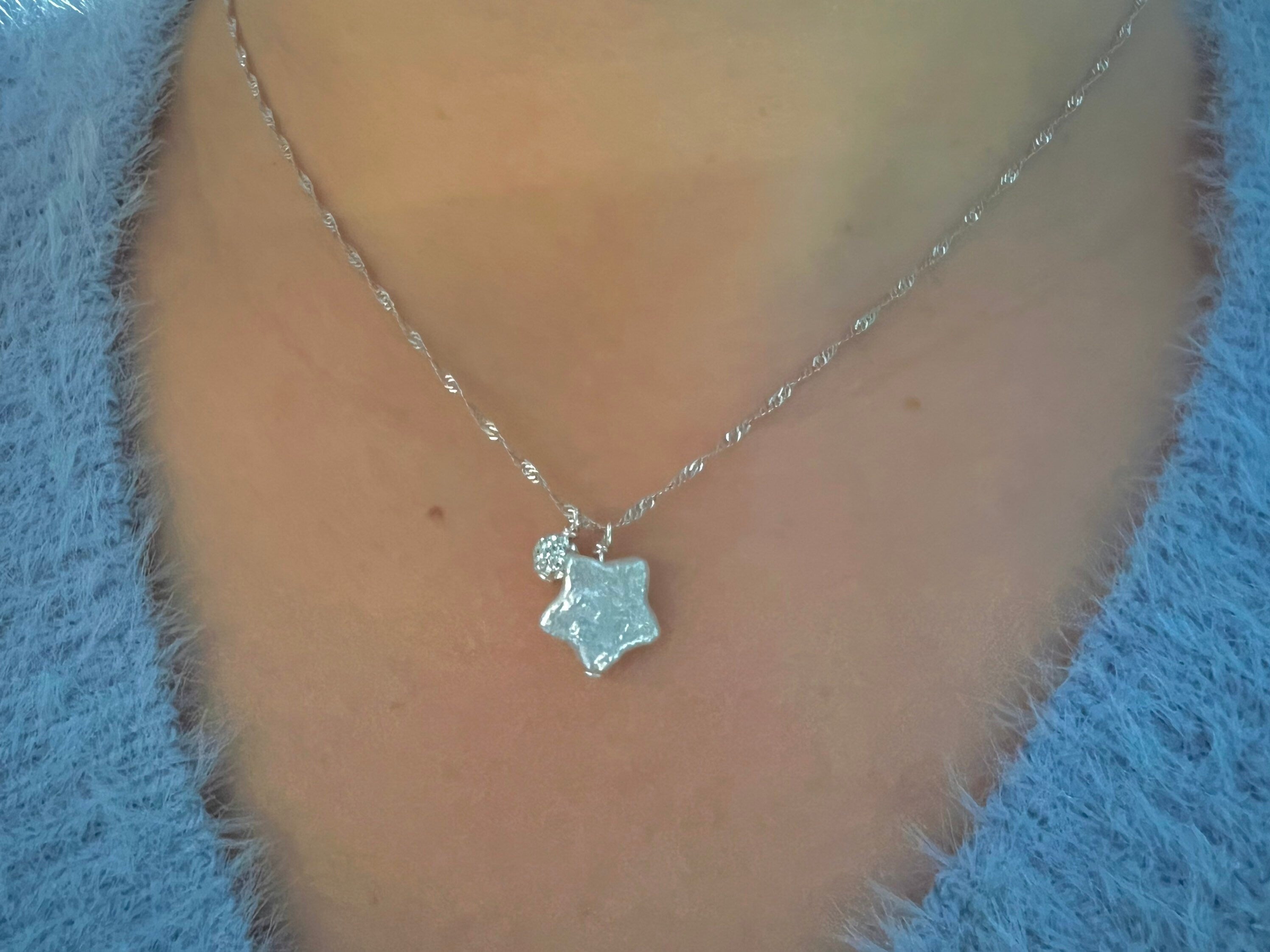 14K gold filled baroque star/Crescent moon elegant dangle necklace. Dainty CZ charm pendant necklace. Minimalist necklace. Gift for her