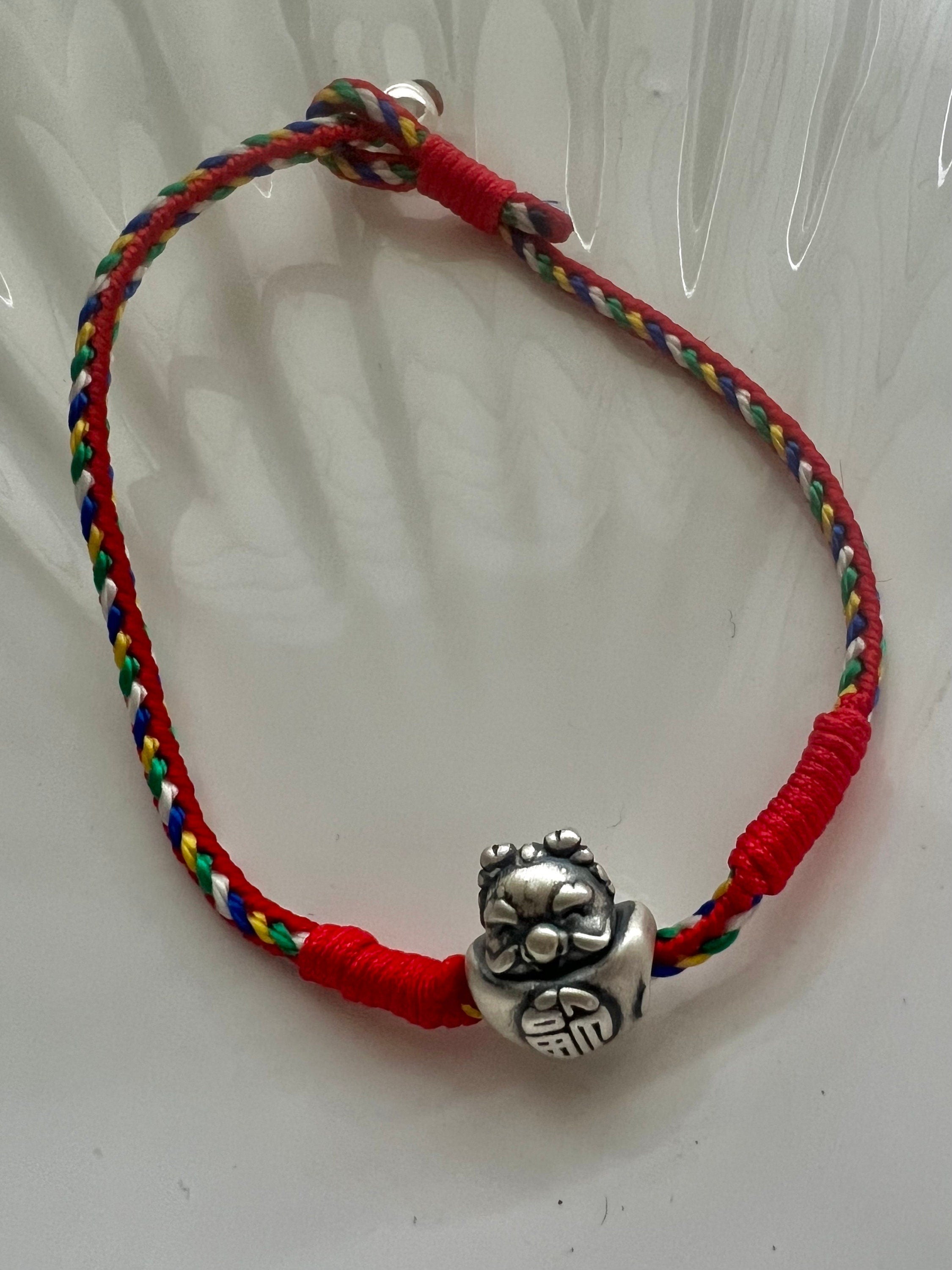 925 sterling silver lucky dragon string bracelet. Dainty animal cute bracelet. Minimalist protection bracelet. lunar new years bracelet.