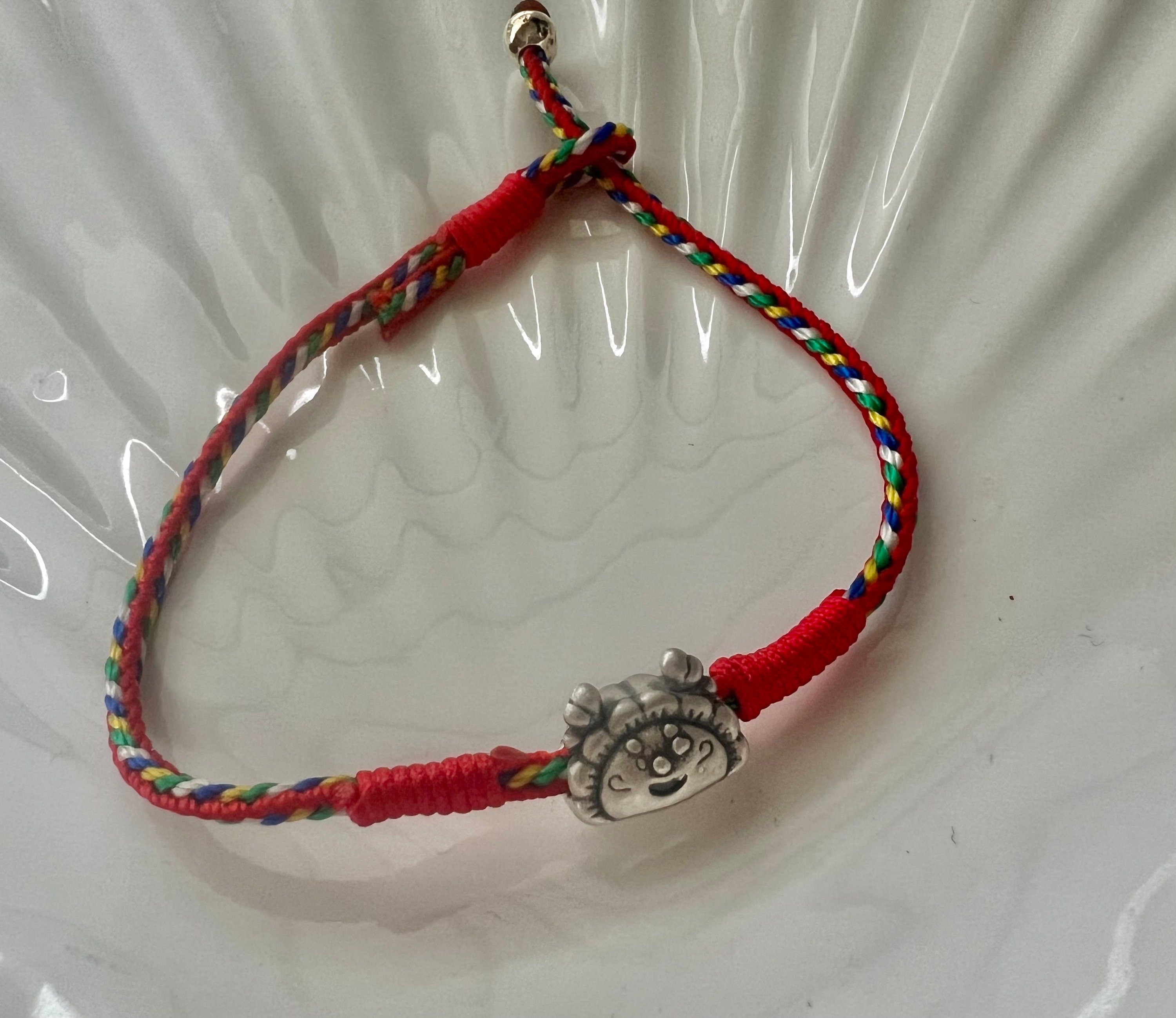 925 sterling silver lucky dragon string bracelet. Dainty animal cute bracelet. Minimalist protection bracelet. lunar new years bracelet.
