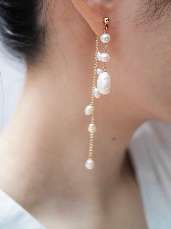Baroque Pearl Clip On Earrings