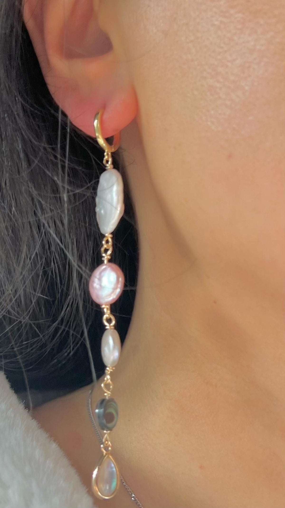 Baroque Pearl Multi- Colored Dangle Earrings