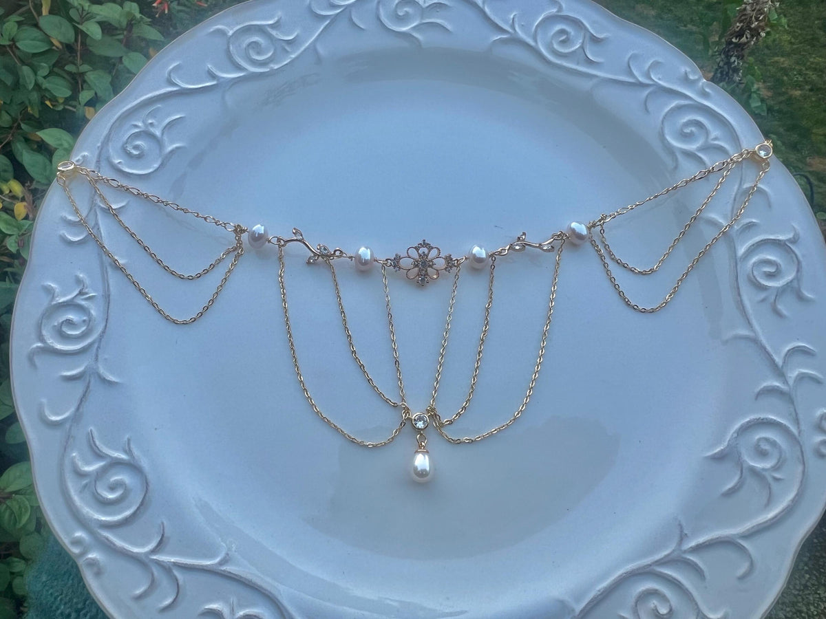 Vintage Style Freshwater Pearl Filigree Necklace