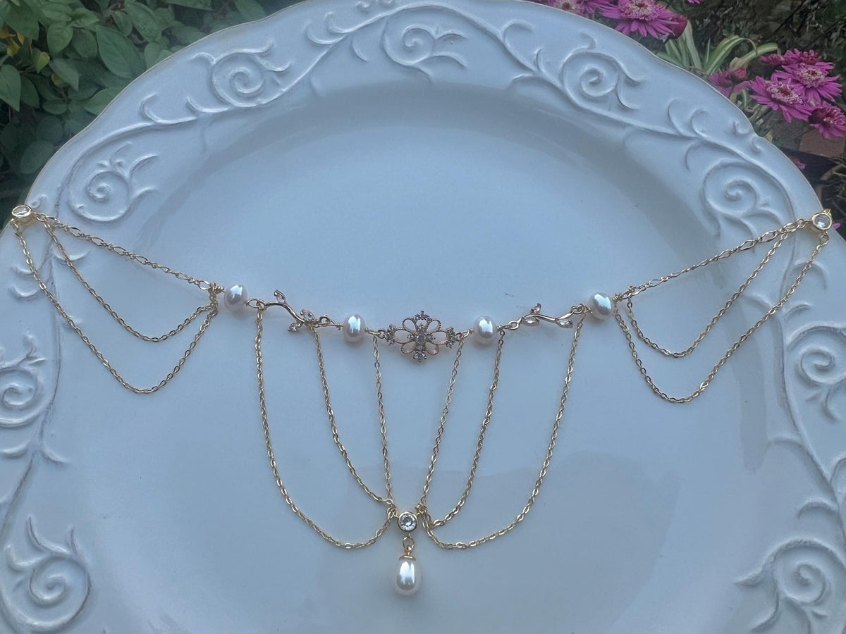Vintage Style Freshwater Pearl Filigree Necklace