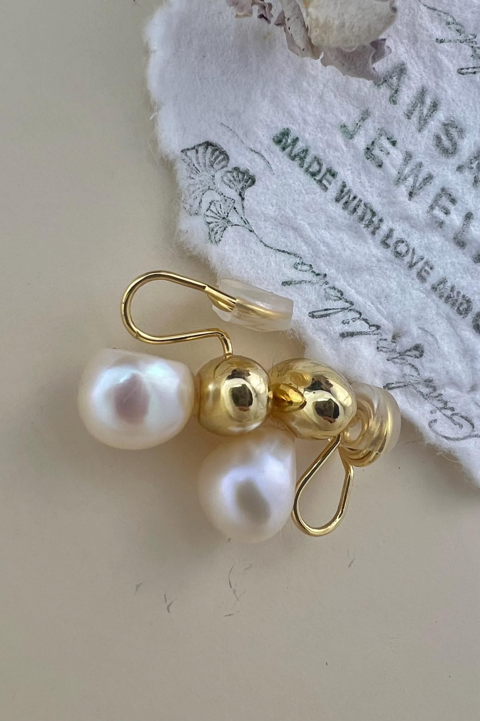 Irregular Pearl Studs, Scandi Style Jewelry, Organic Shape Earrings, Polished Silver Pebble Studs, Quiet Luxury Accessories.