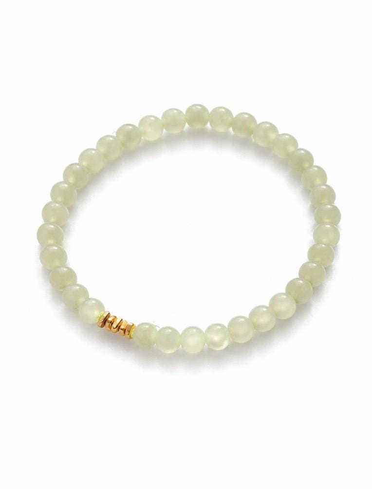 Minimal Jade Bracelet with Gold Spacer – Natural Jade Beaded Bracelet