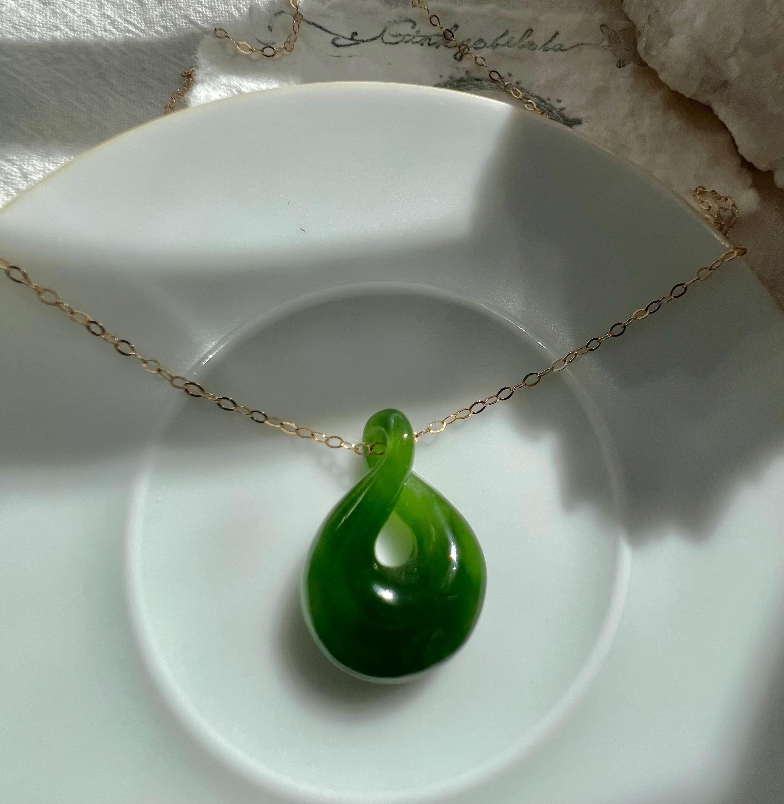 Green Jade Infinity Necklace, Natural Jade Pendant, Dainty Jade Necklace, Minimalist Green Jade Jewelry, Lucky Jade Gift for Her, Gold fille