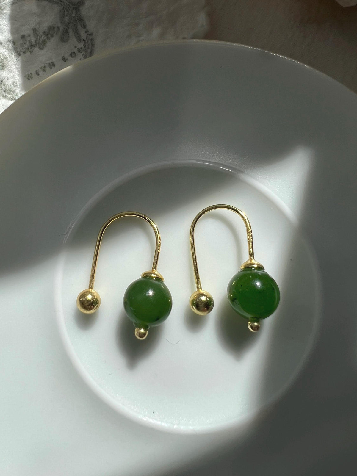 Aquamarine & Jade Drop Earrings