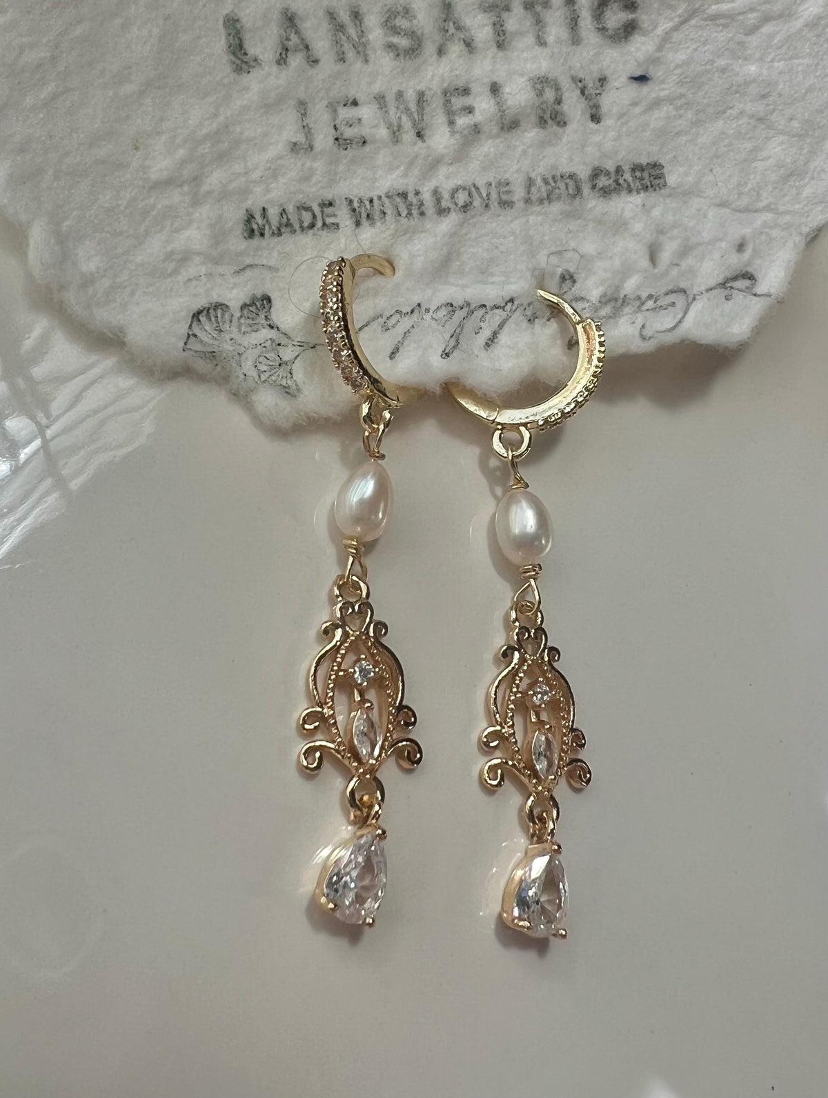 Vintage-Inspired Pearl Dangle Earrings