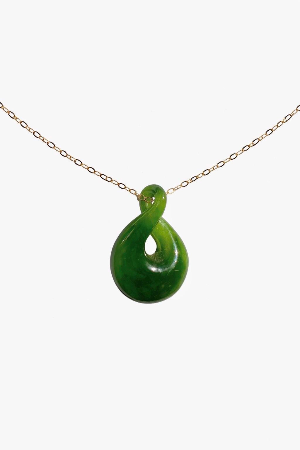 Green Jade Infinity Necklace, Natural Jade Pendant, Dainty Jade Necklace, Minimalist Green Jade Jewelry, Lucky Jade Gift for Her, Gold fille