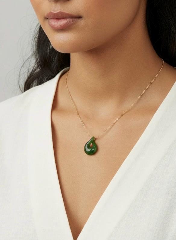 Green Jade Infinity Necklace, Natural Jade Pendant, Dainty Jade Necklace, Minimalist Green Jade Jewelry, Lucky Jade Gift for Her, Gold fille