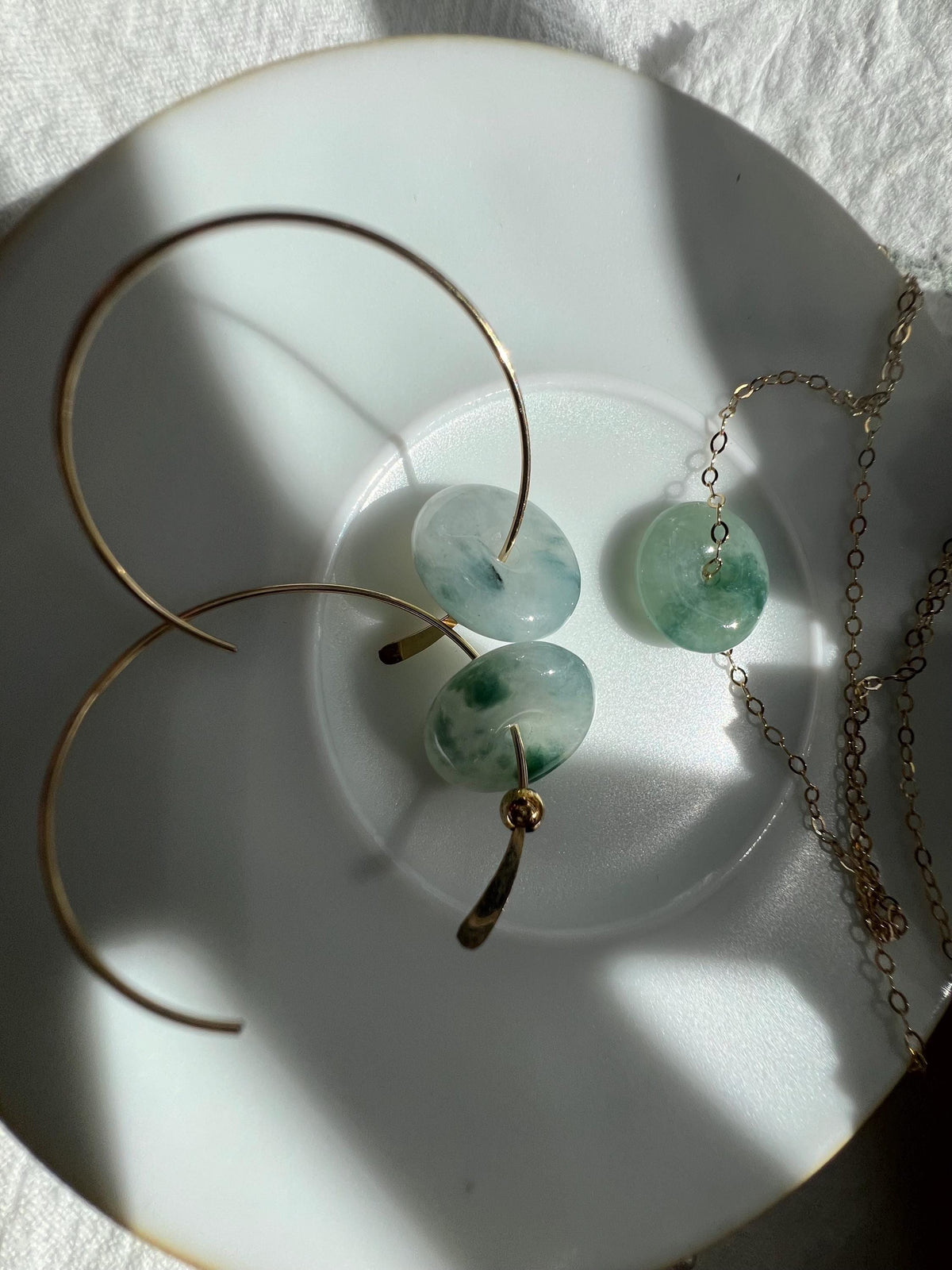 Jadeite Donut Earrings & Necklace Options