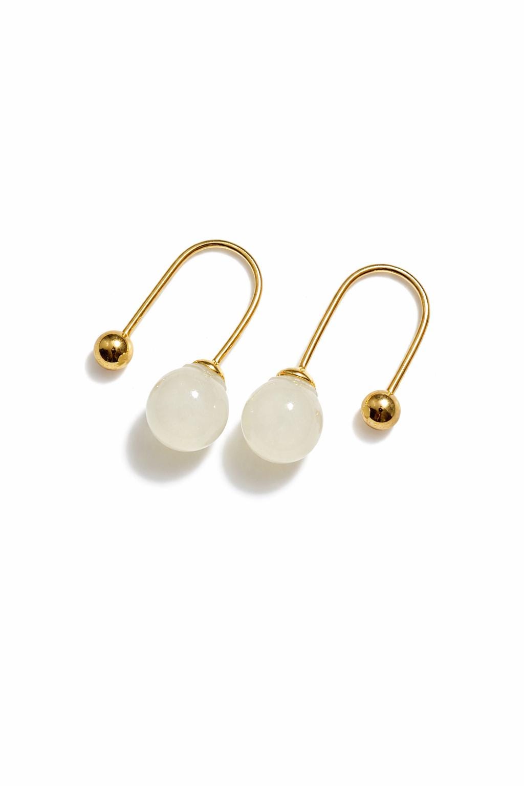 Gold Vermeil Aquamarine Drop Earrings, Natural Blue Beryl Gemstone, Green or White Jade Variation, March Birthstone Gift, Minimalist Bridal