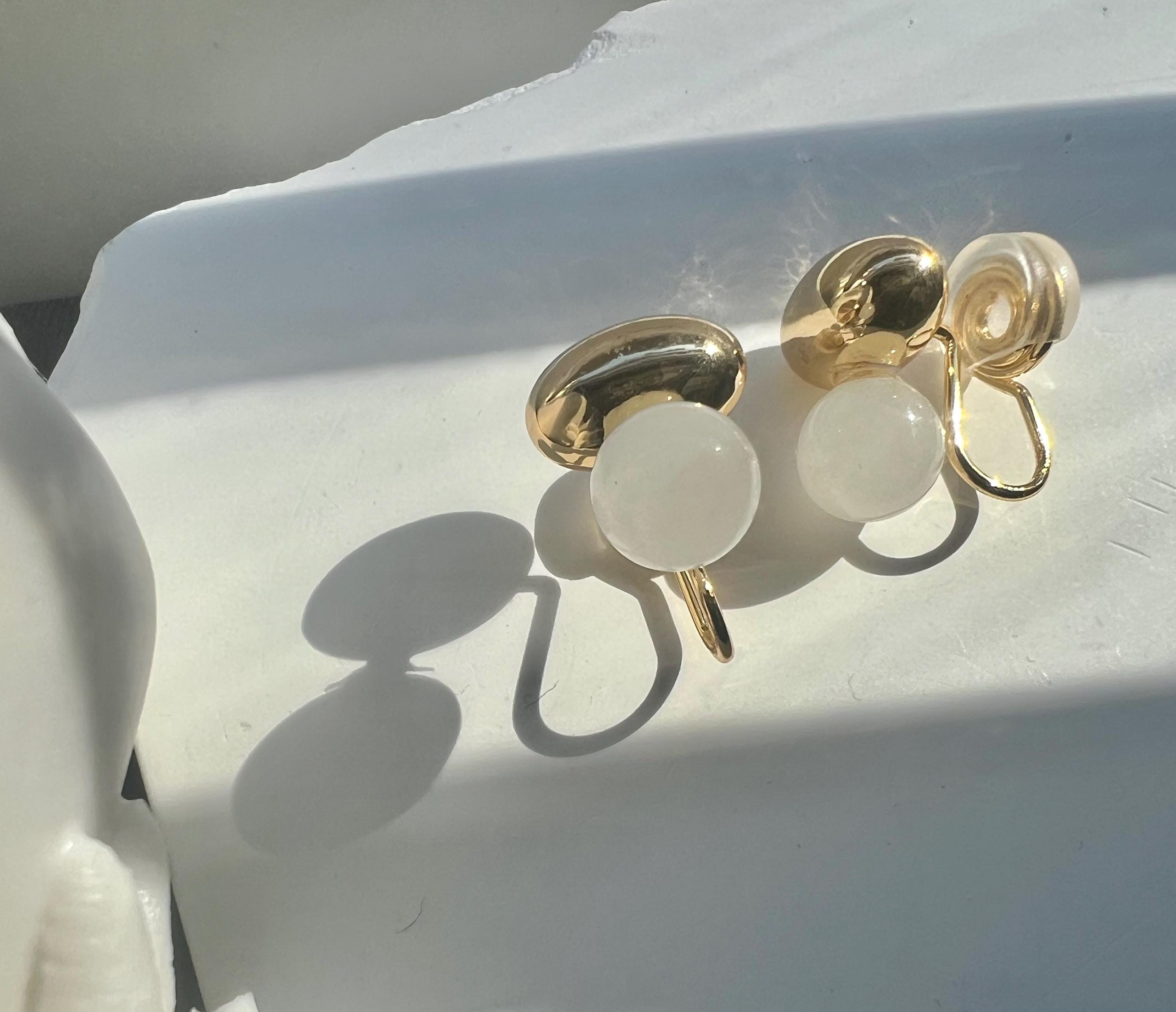 Nephrite Jade Stud Earrings • Sterling Silver Jade Earrings • Jade clip on earrings • Minimalist nugget Stud Earrings • Everyday Jade Earrin