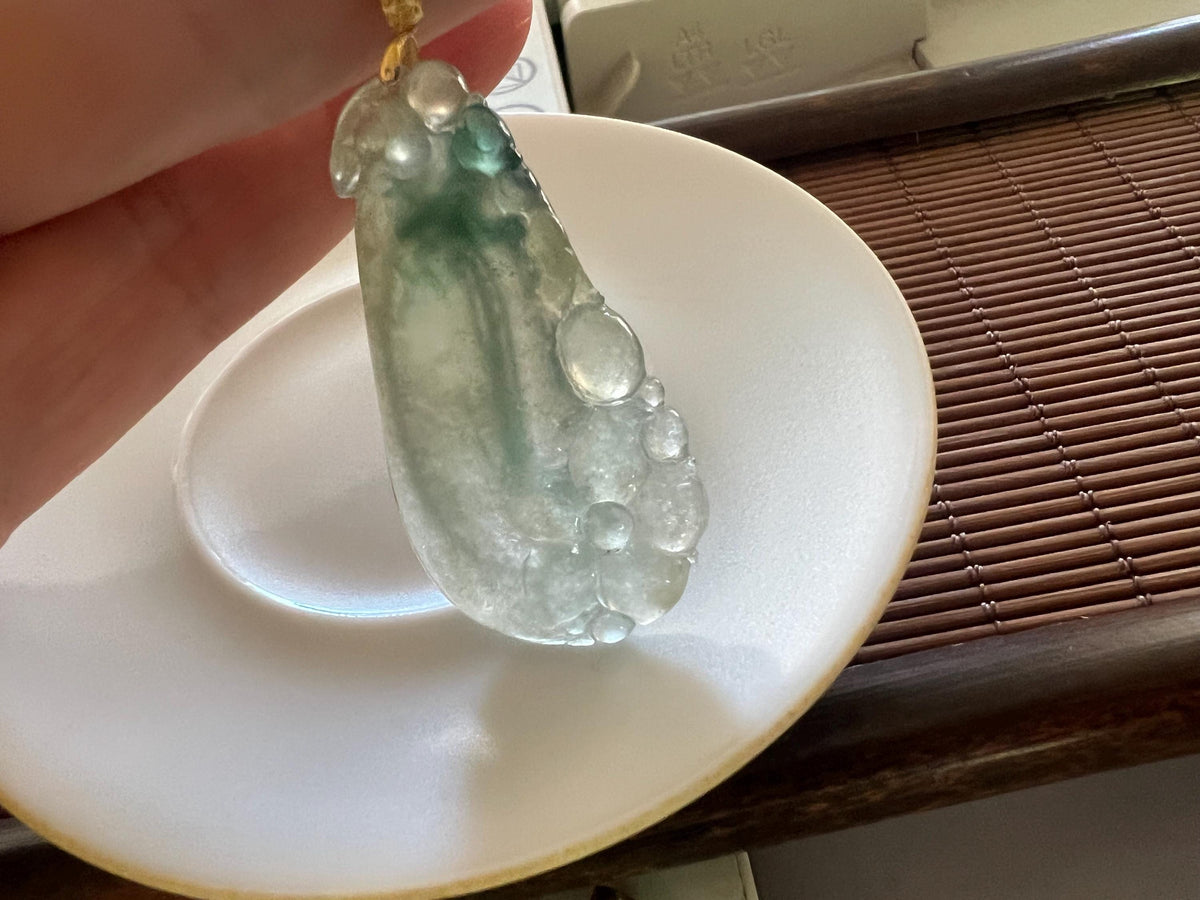 Floating Green Icy Jadeite Pendant