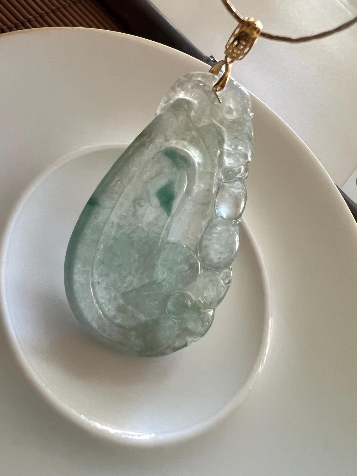 Floating Green Icy Jadeite Pendant