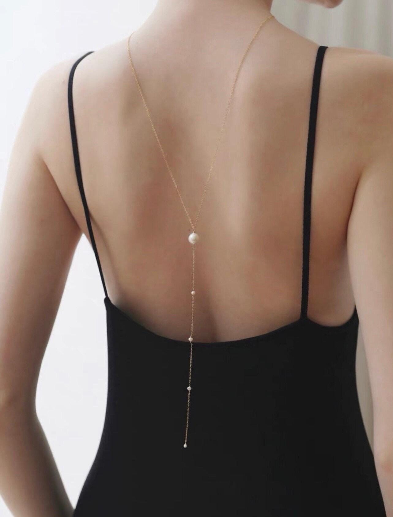Gold Filled Pearl Lariat Necklace, Minimalist Pearl Y Necklace, Dainty Layered Necklace, Elegant Pearl Drop Necklace for Women